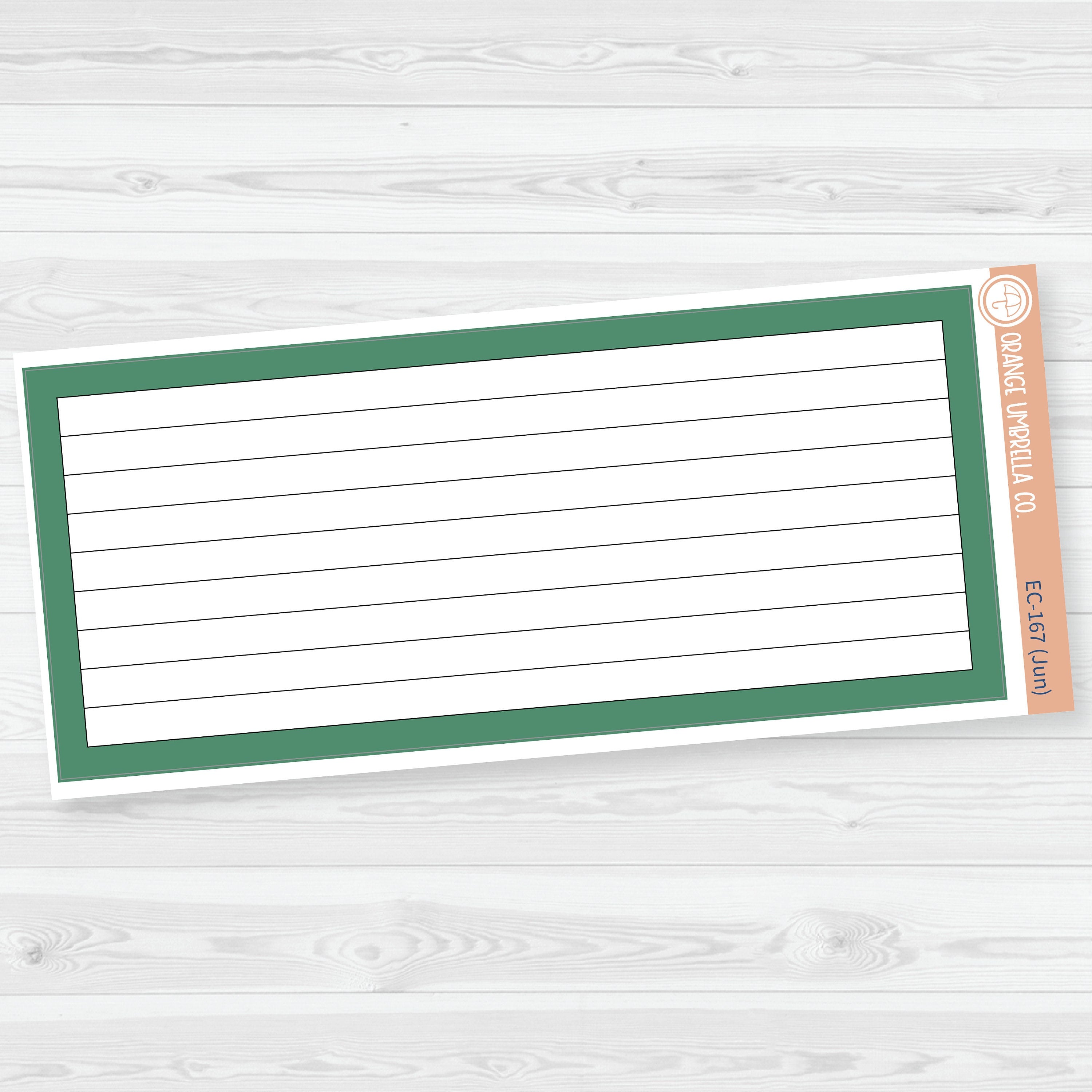 7x9 Lined Box Dashboard Planner Stickers | EC Palette Jan to June | ECP-162-ECP-167
