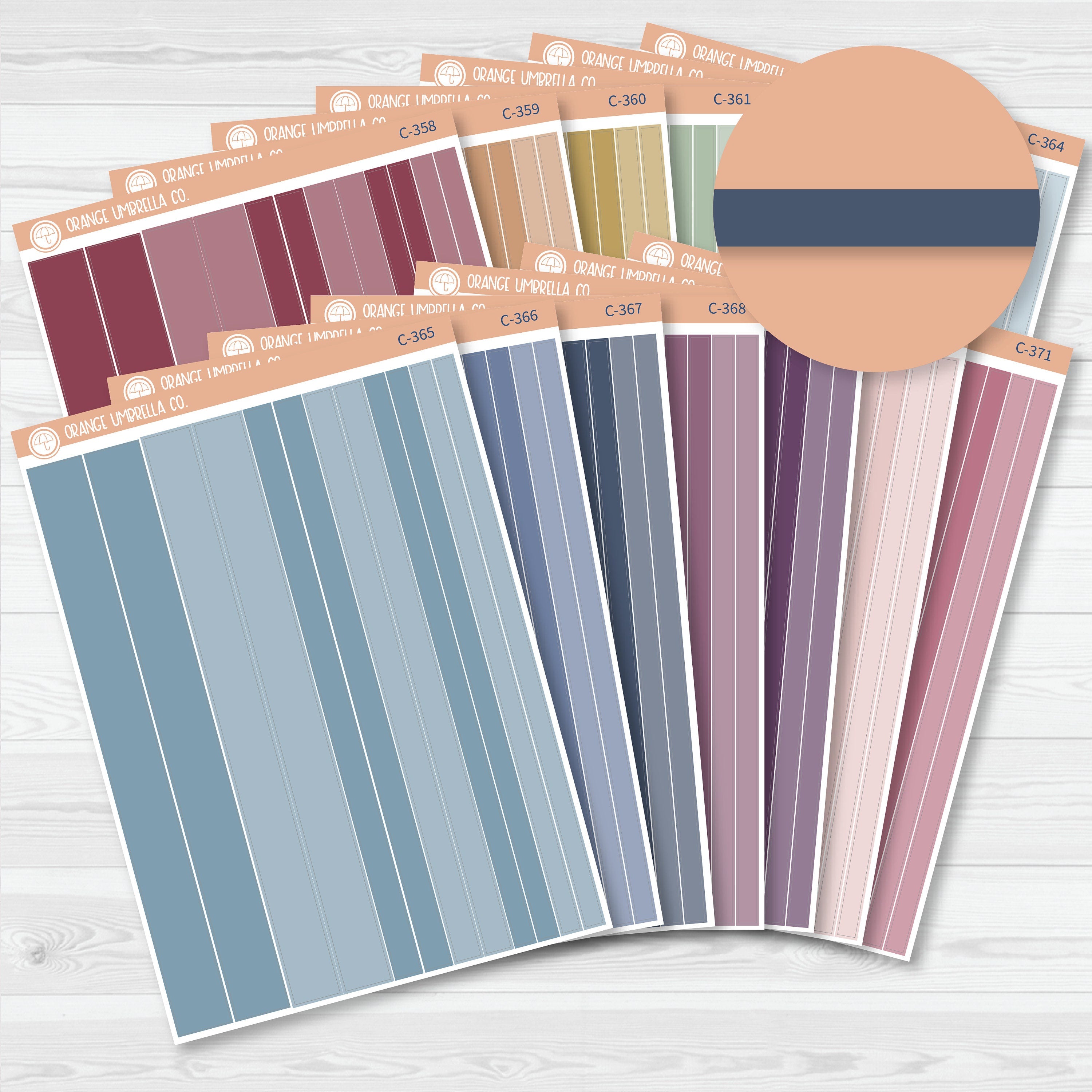 CLEARANCE | Washi Planner Stickers | Muted Rainbow Palette | C-358-C-3