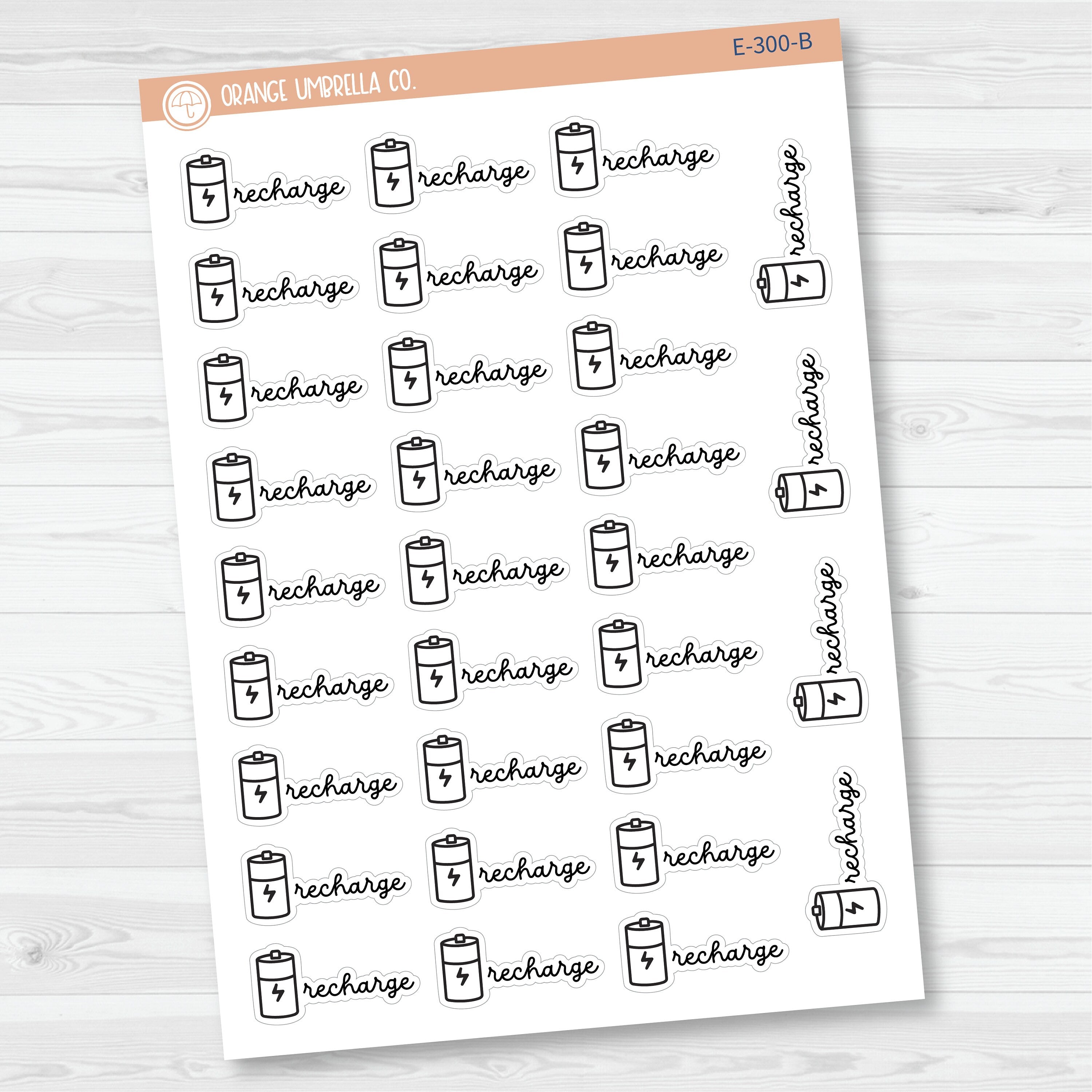 Recharge Planner Stickers | F16 | E-300