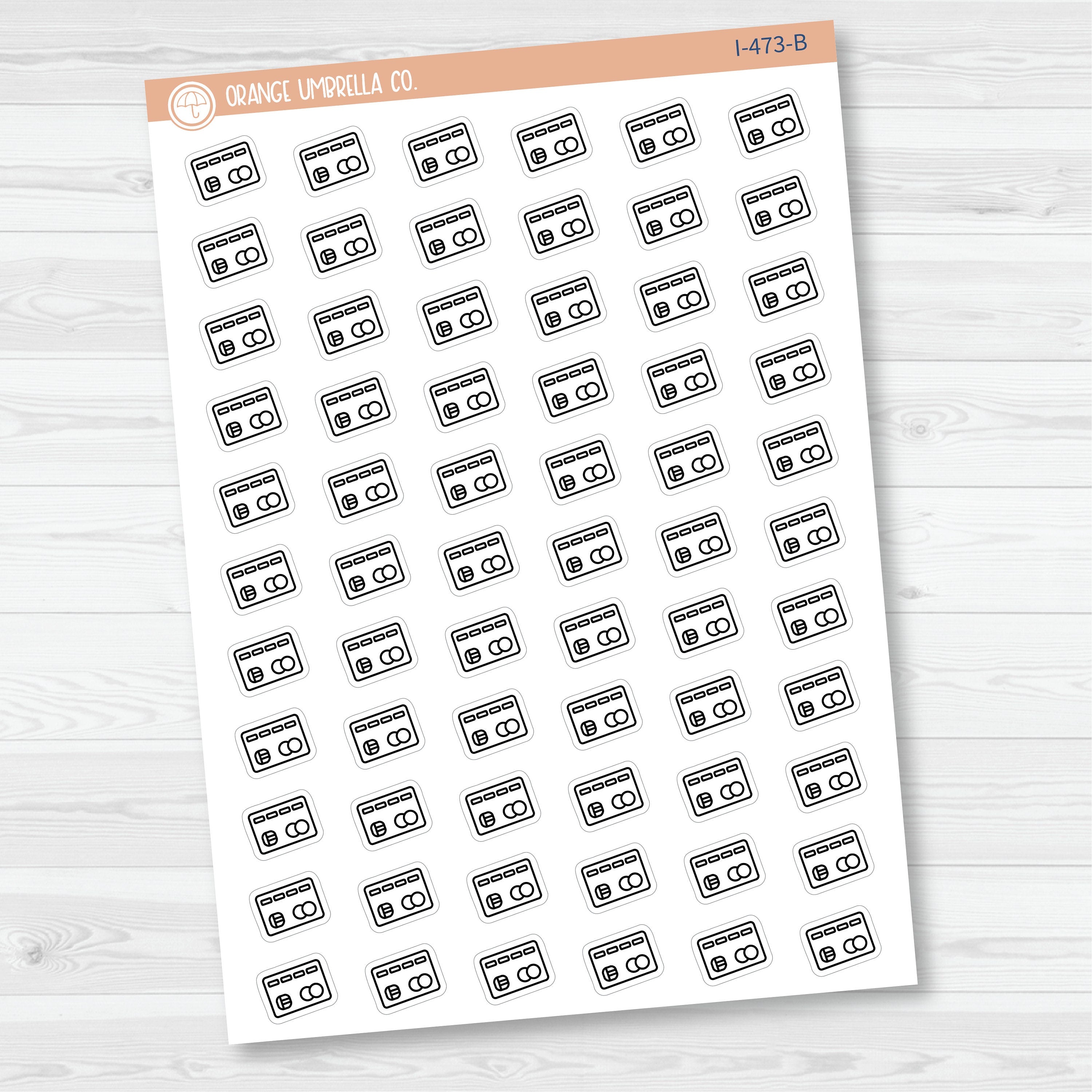 Hand Doodled Credit Card Icon Planner Stickers | I-473