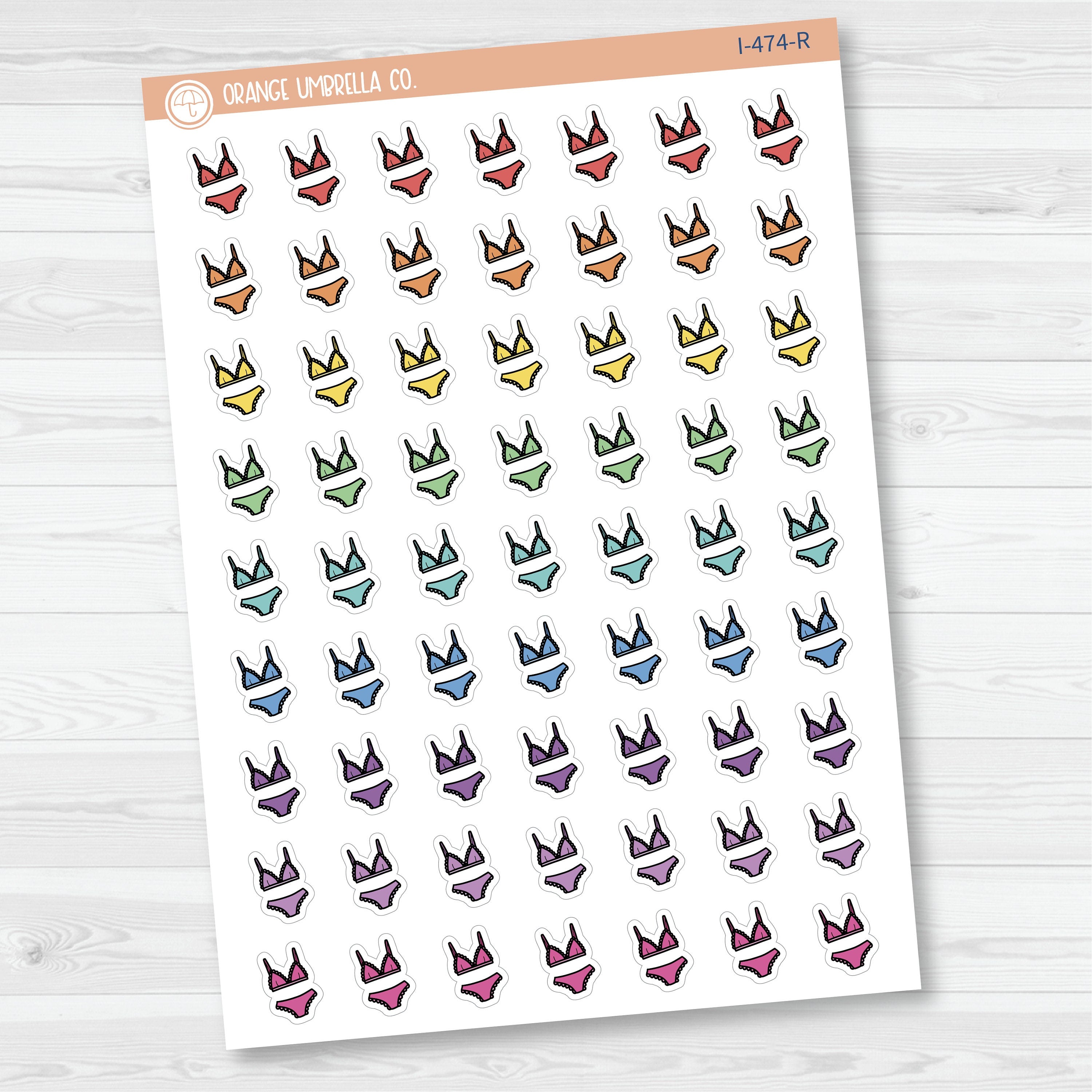 Hand Doodled Lingerie Icon Planner Stickers | I-474