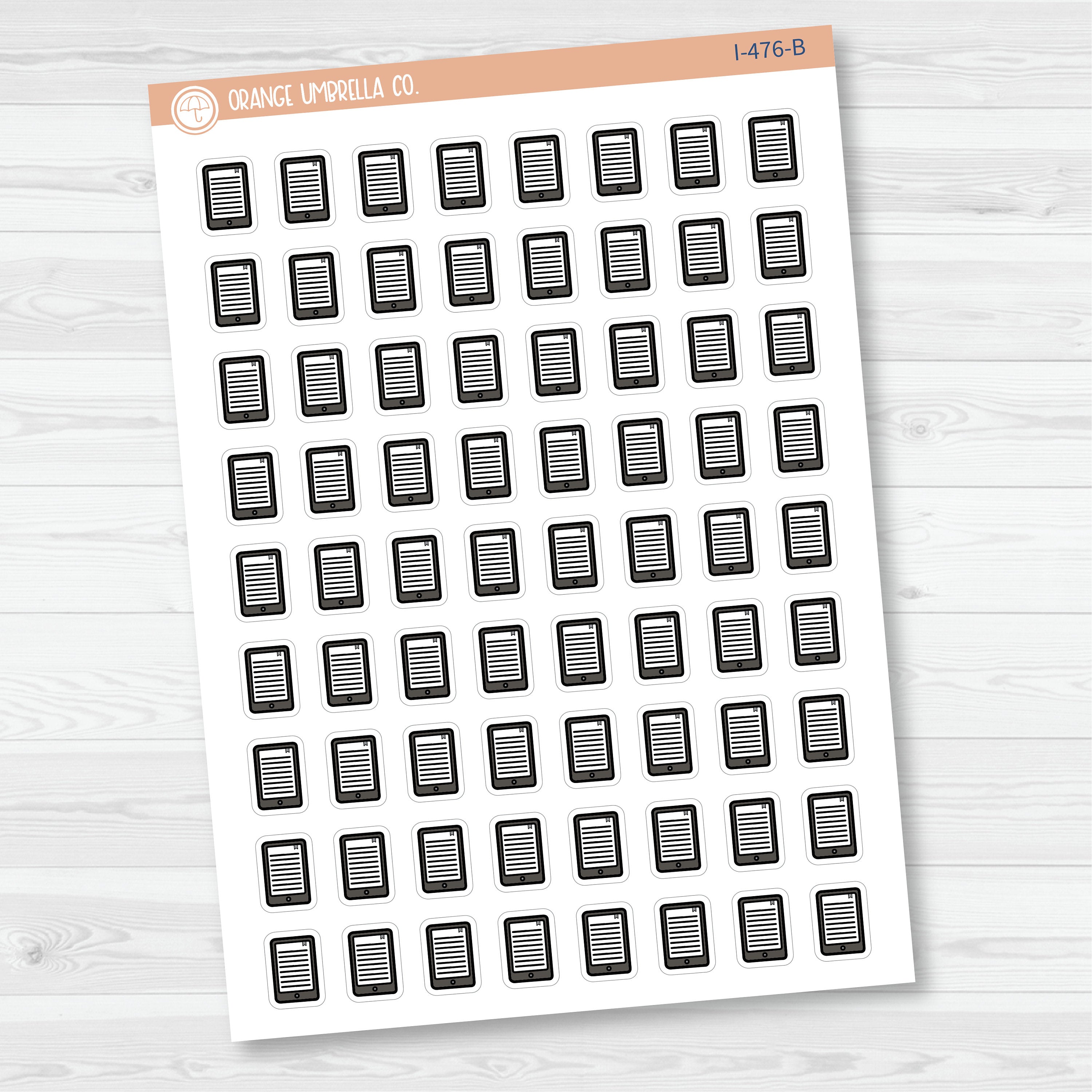 Hand Doodled E-Reader/Tablet Icon Planner Stickers | I-476