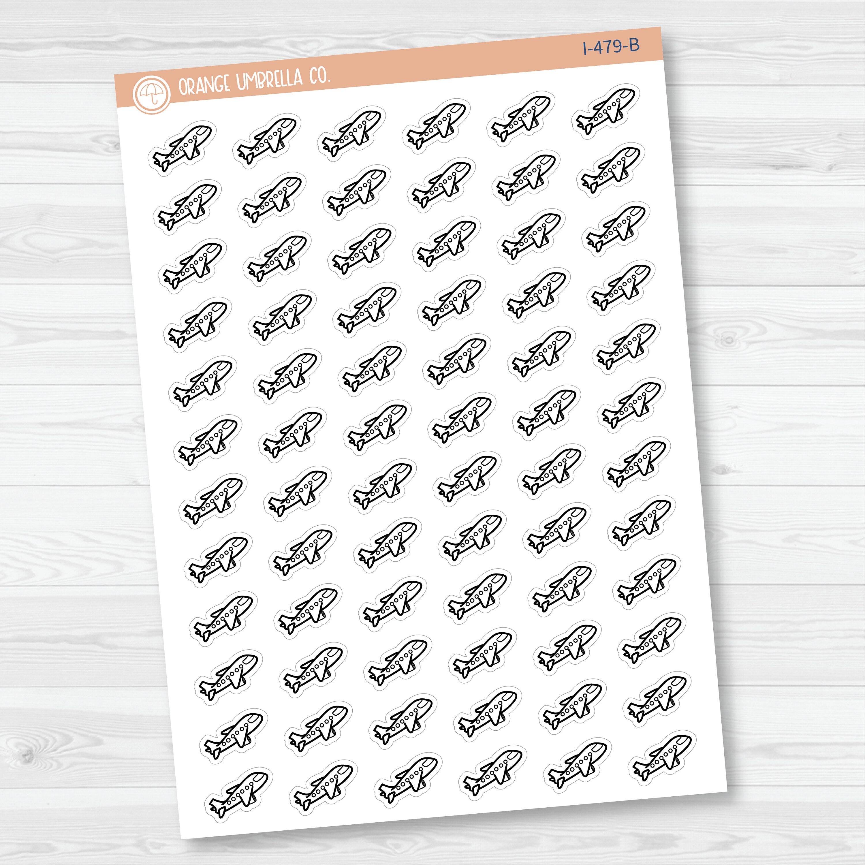 Hand Doodled Airplane Icon Planner Stickers | I-479