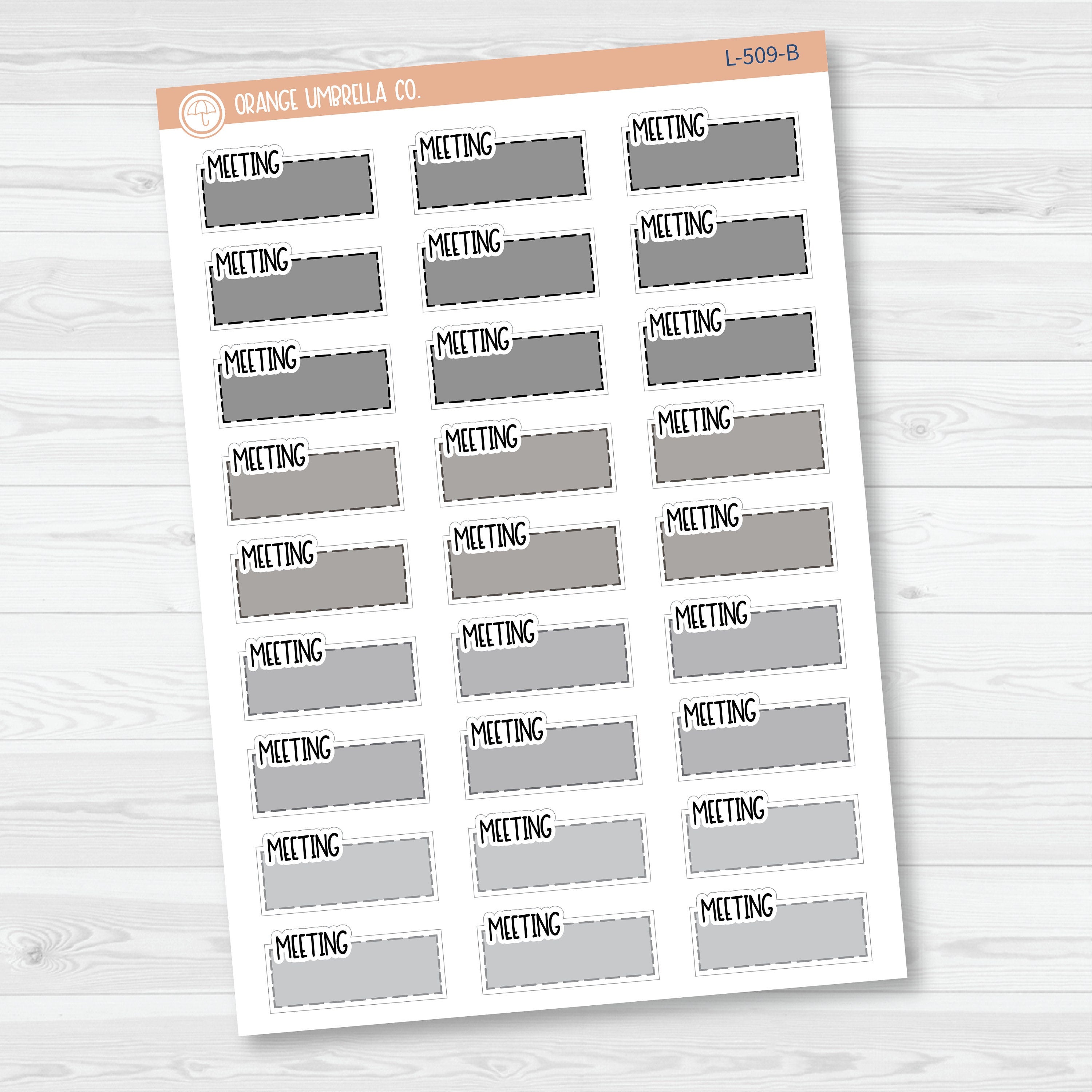 Meeting Hobonichi Color Stitched Quarter Box Planner Stickers | L-509