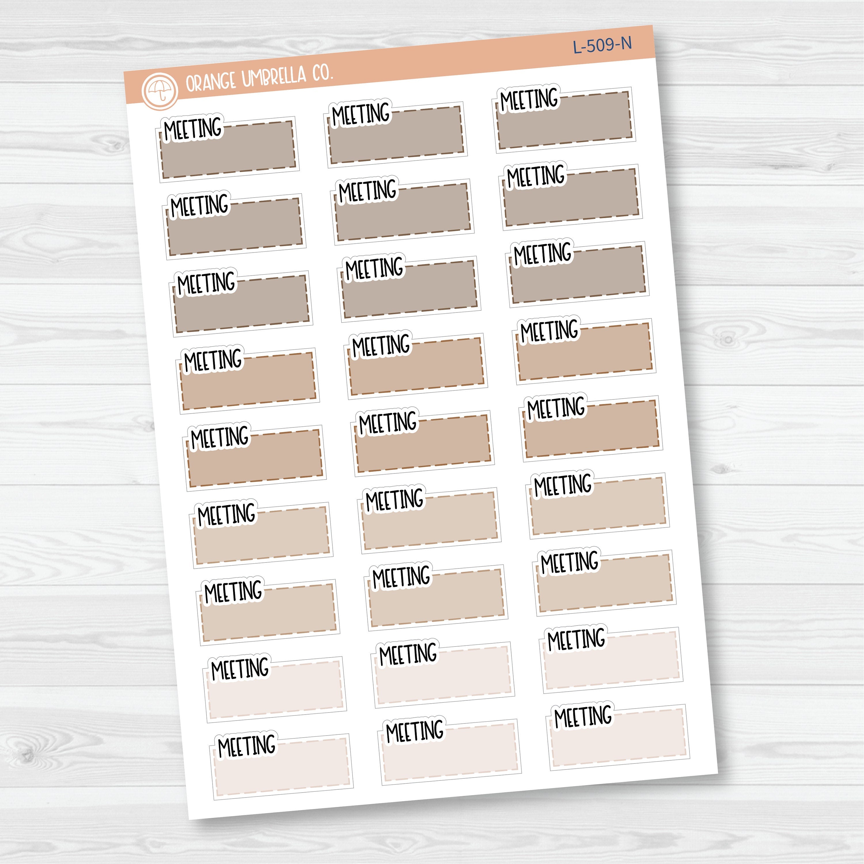 Meeting Hobonichi Color Stitched Quarter Box Planner Stickers | L-509