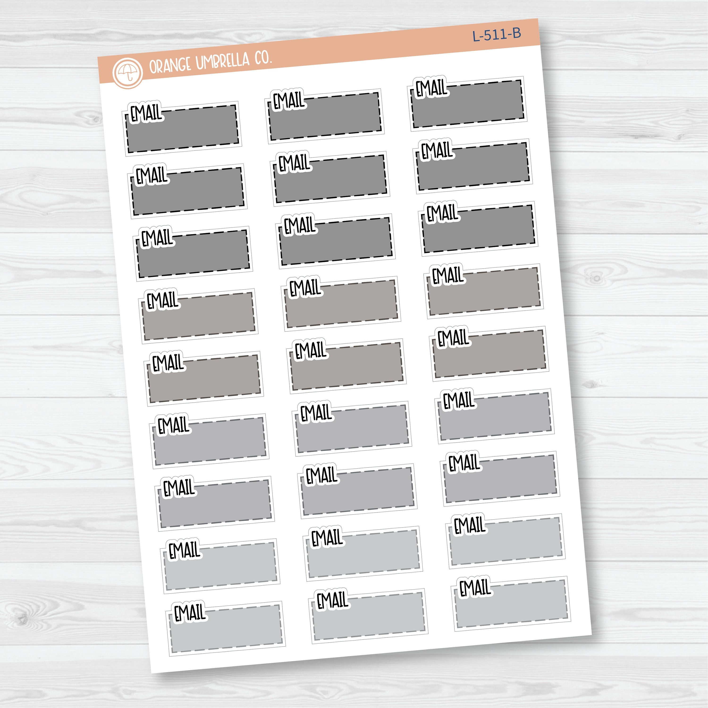 Email\ To Email Hobonichi Color Stitched Quarter Box Planner Stickers | L-511