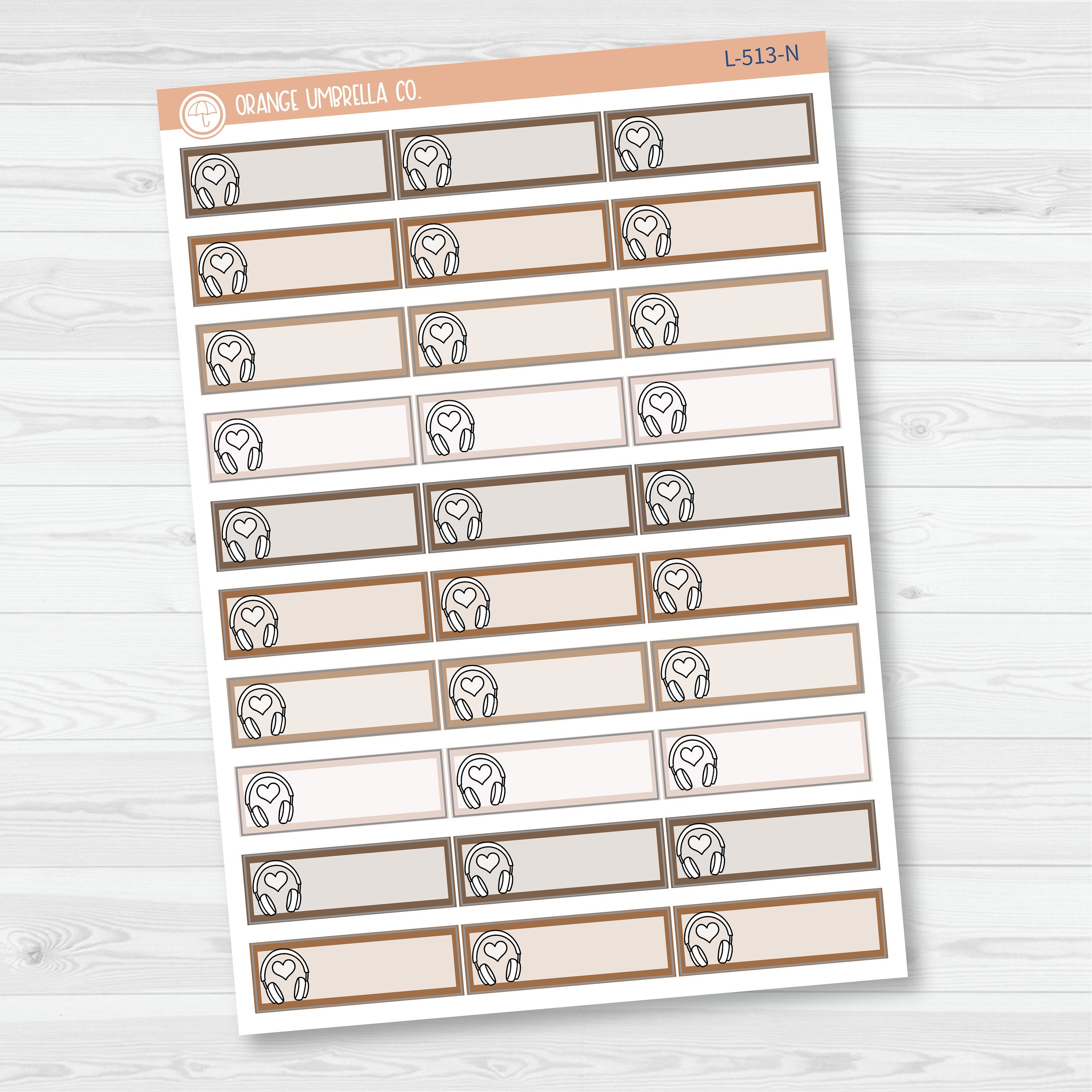 Hand Doodled Headphones Color Label Planner Stickers | Solid Color Labels | L-513