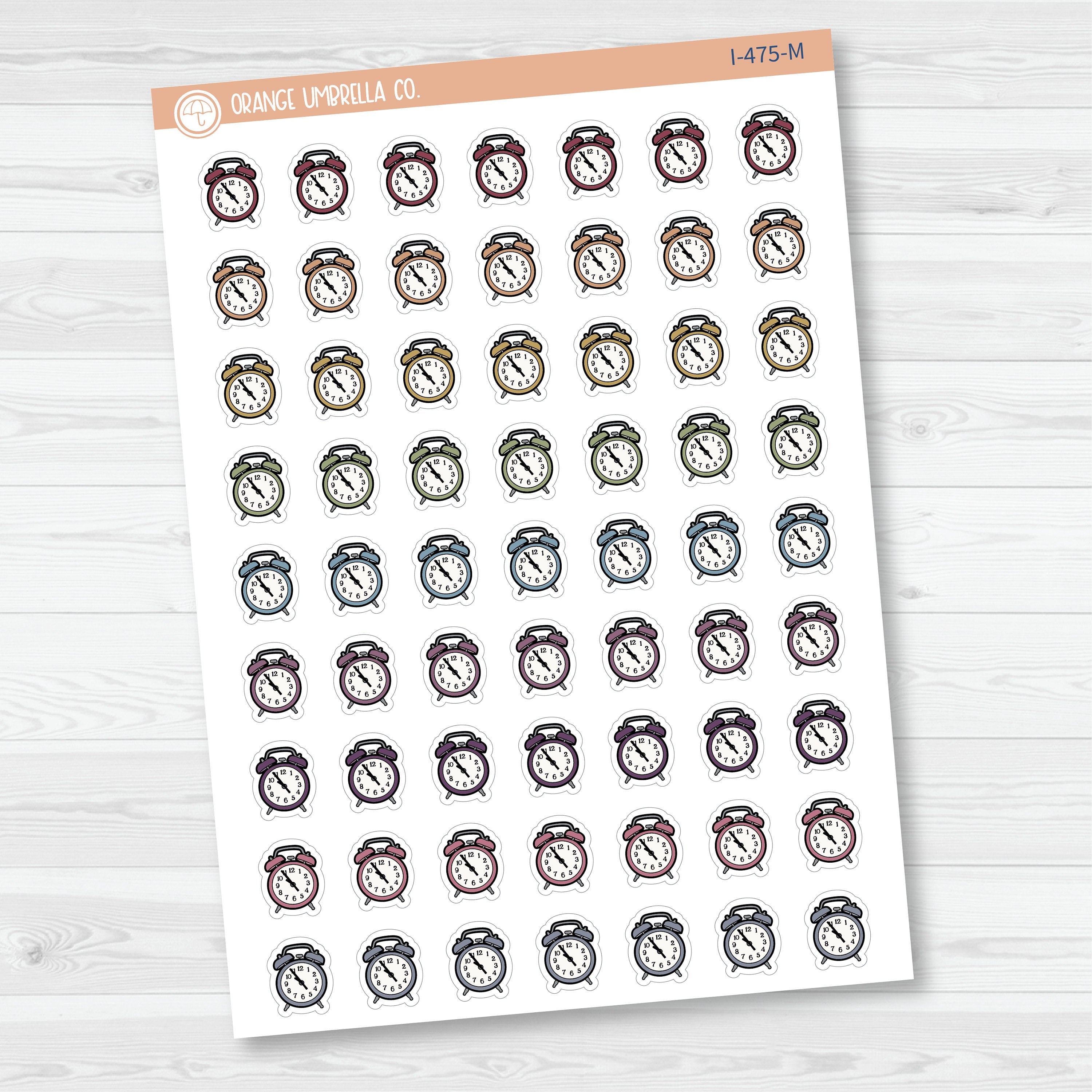 Hand Doodled Clock Icon Planner Stickers | I-475