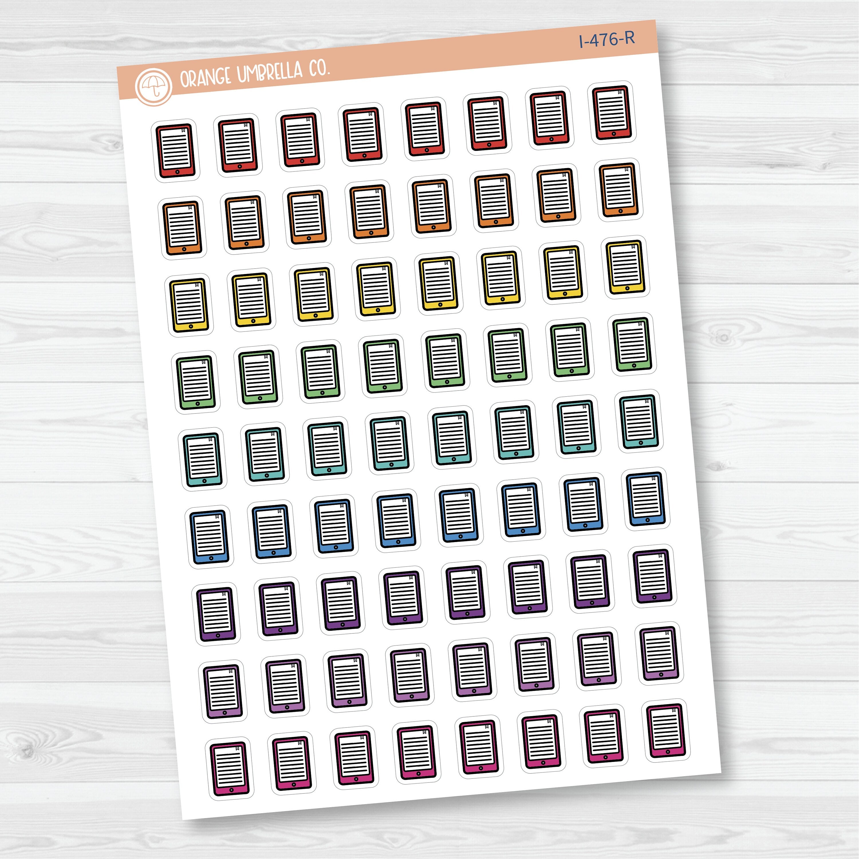 Hand Doodled E-Reader/Tablet Icon Planner Stickers | I-476