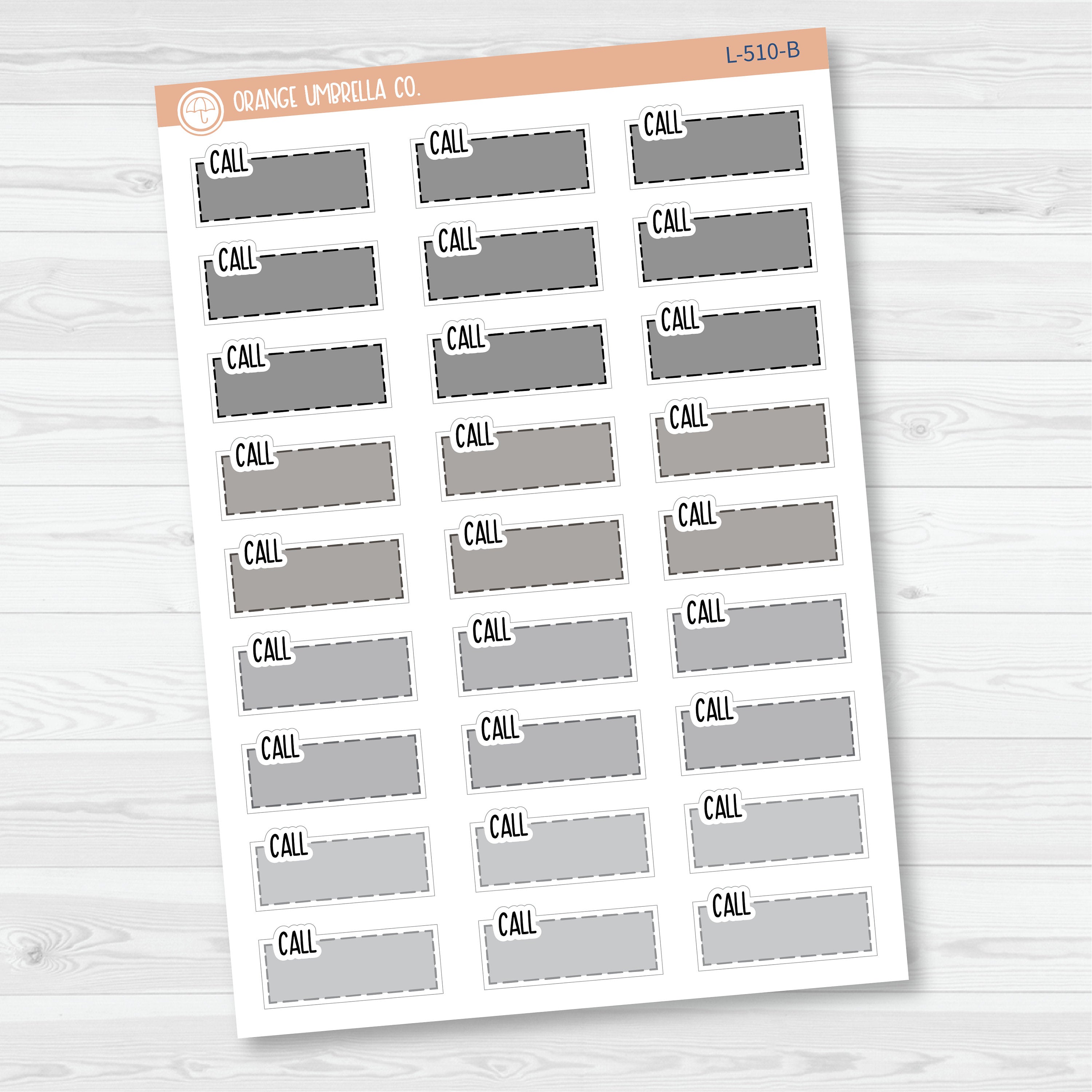 Call Hobonichi Color Stitched Quarter BoxPlanner Stickers | L-510