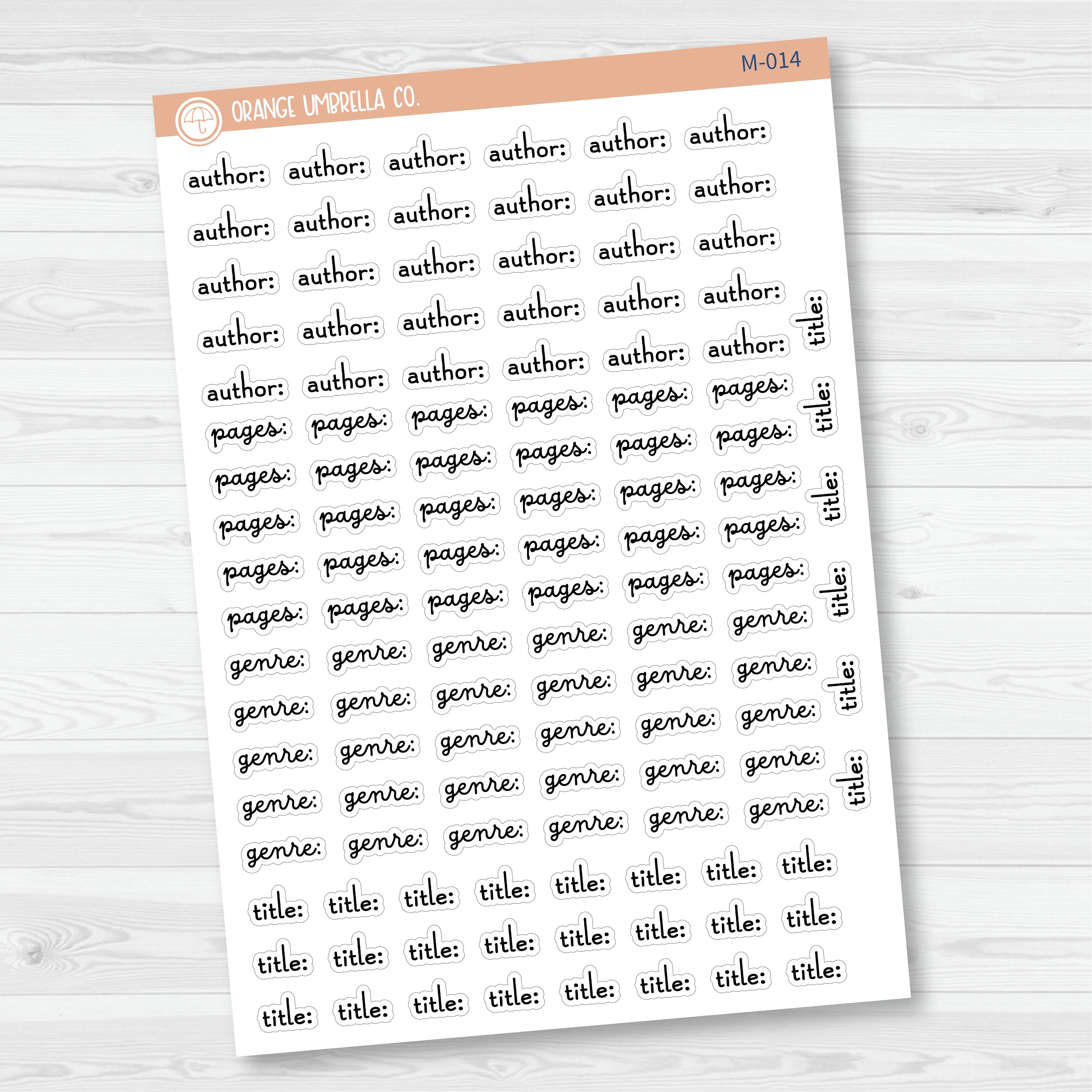Reading Note Sheet Builder Planner Stickers | M-013, M-014 & M-015