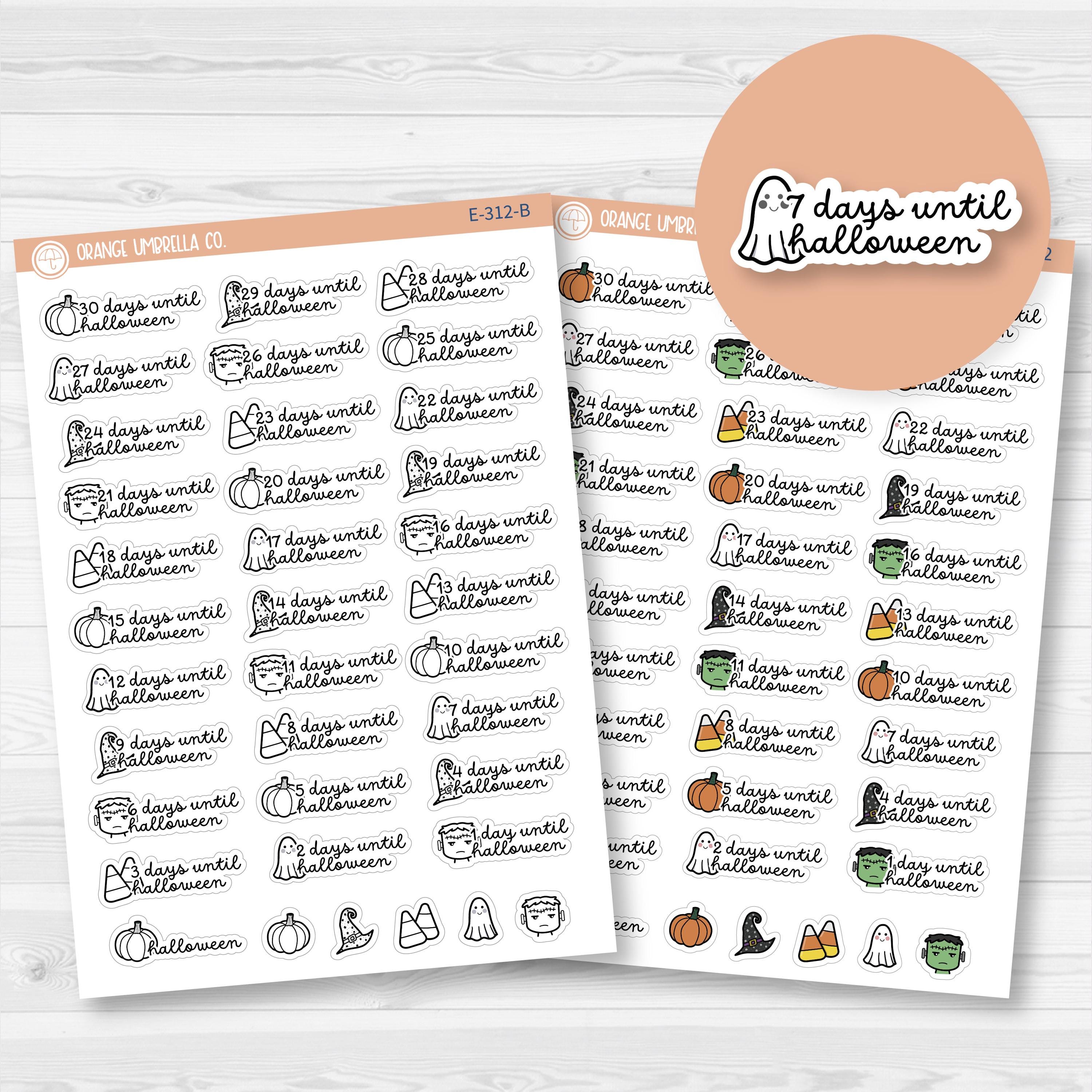 Halloween Countdown Planner Stickers | E-312