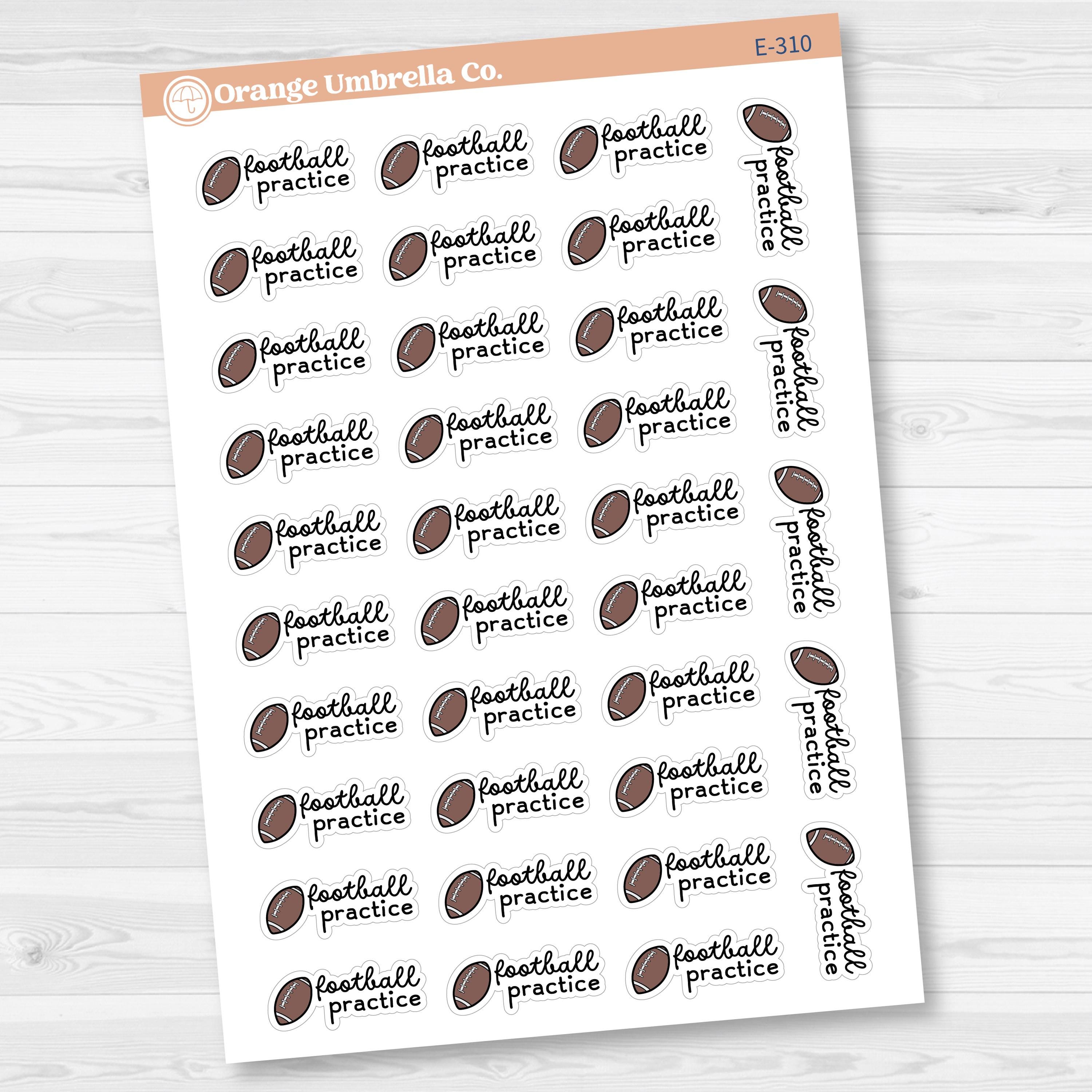 Football Practice Event Planner Stickers | F16 | E-310