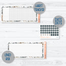 Neutral Florals And Shapes | 7x9 ECLP Monthly & Dashboard Planner Kit Stickers | Serenity | 351-251