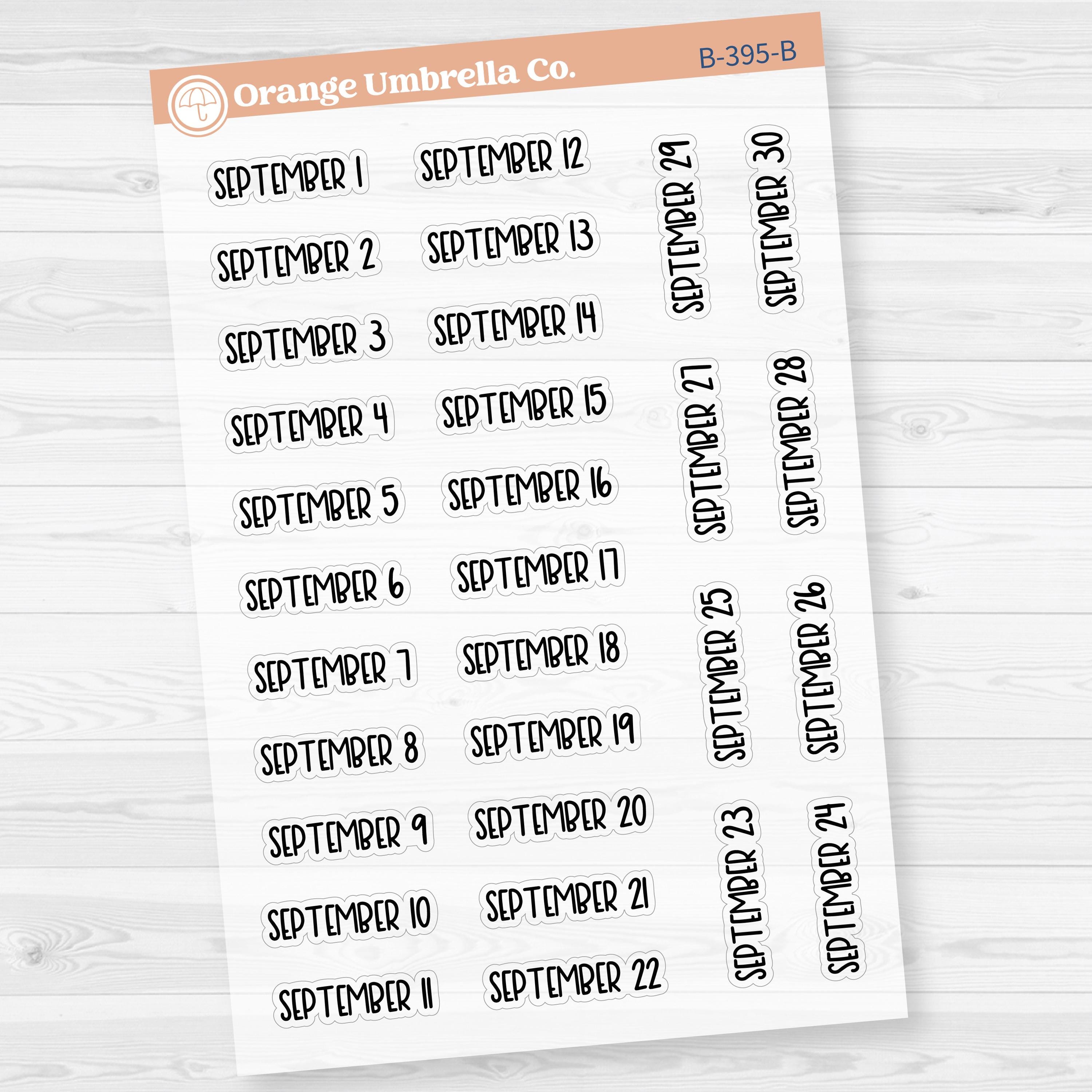 Dates of the Month Planner Stickers and Labels | F8 Clear Matte | B-393-398-BCM