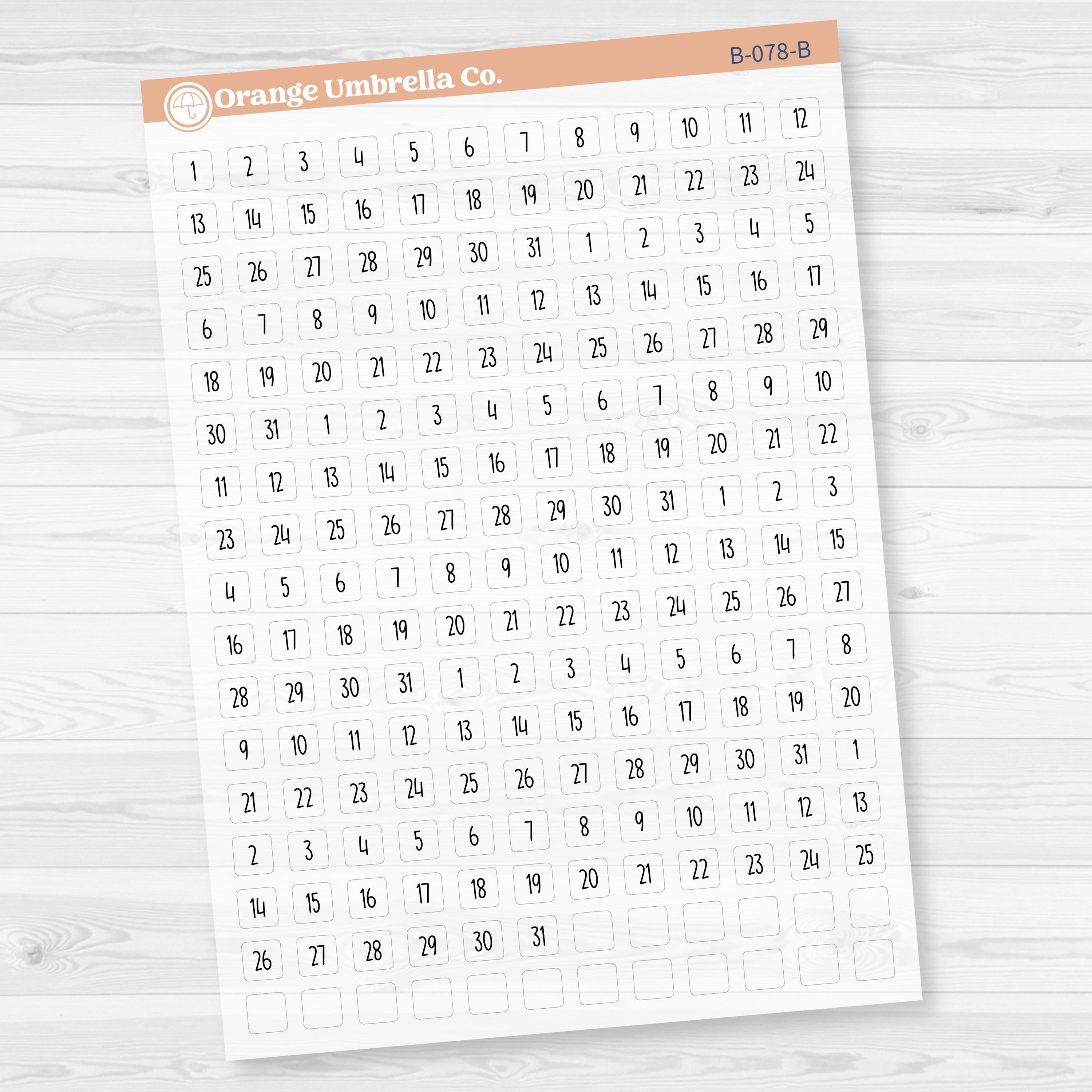 6 months of Mini Date Dots Covers Planner Stickers | F17 Print Clear Matte | B-078-B-079-BCM