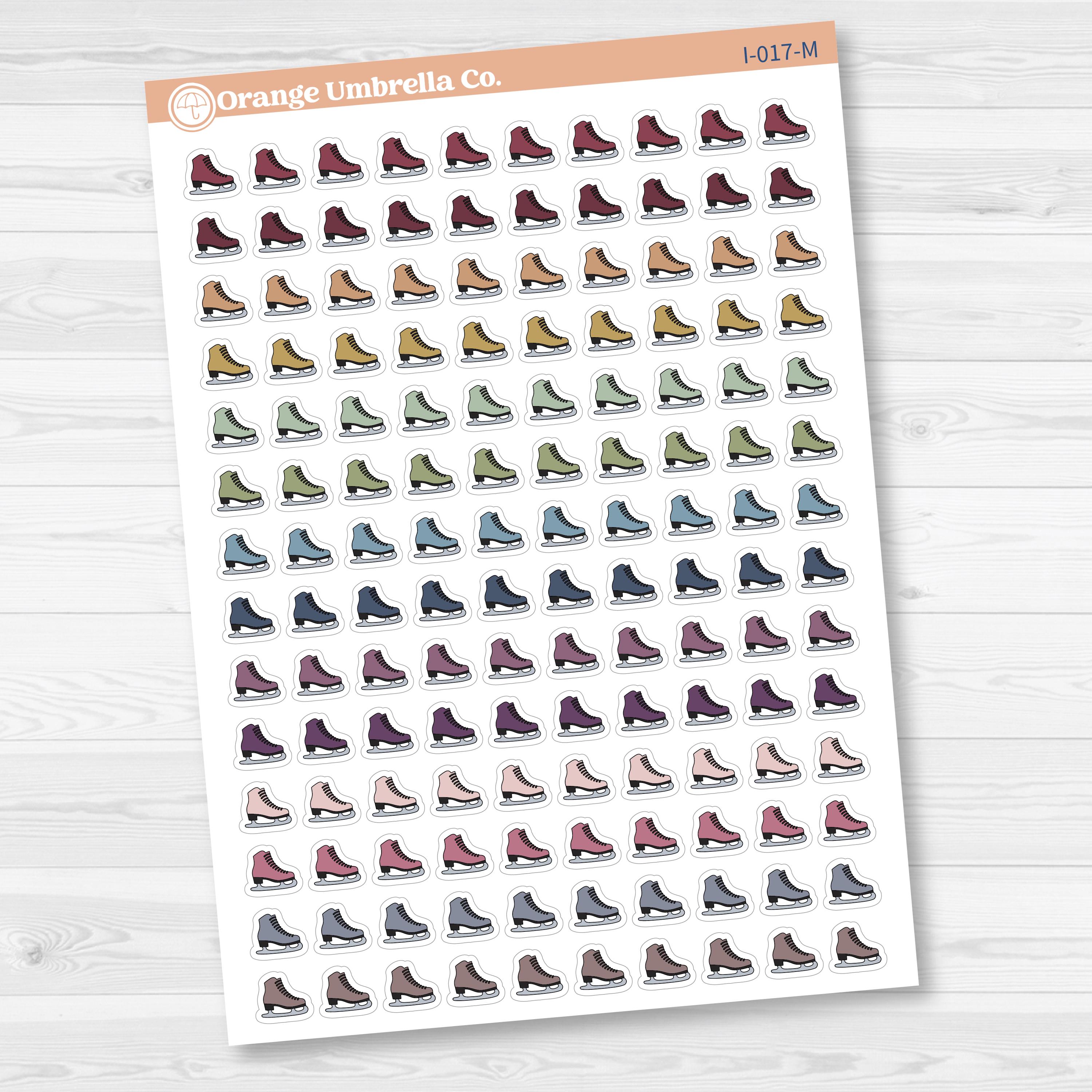 Figure Skating & Ice Skating Icons | Hand Doodled Ice Skates Planner Stickers | I-017