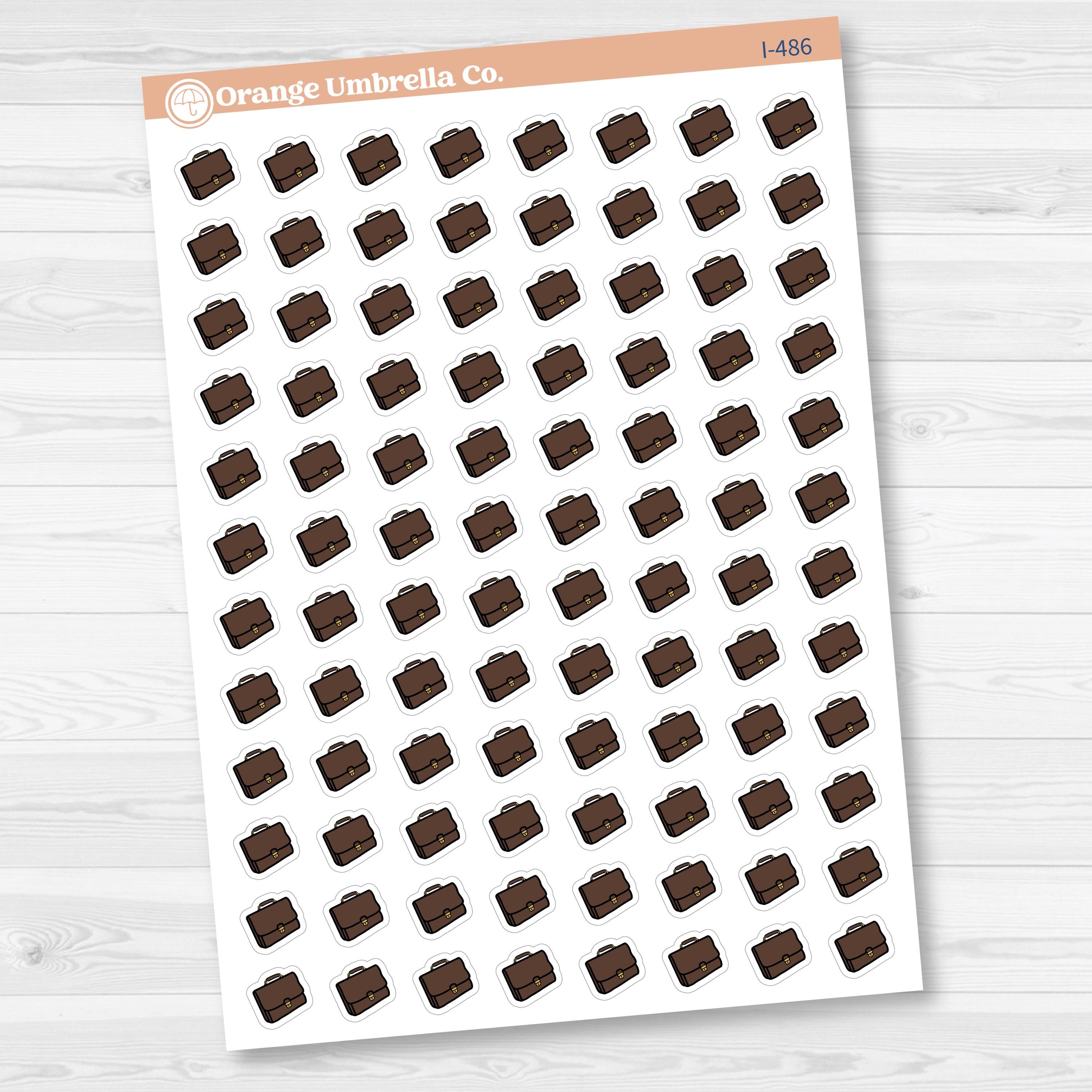 Hand Doodled Briefcase Meeting Work Icon Planner Stickers | I-486