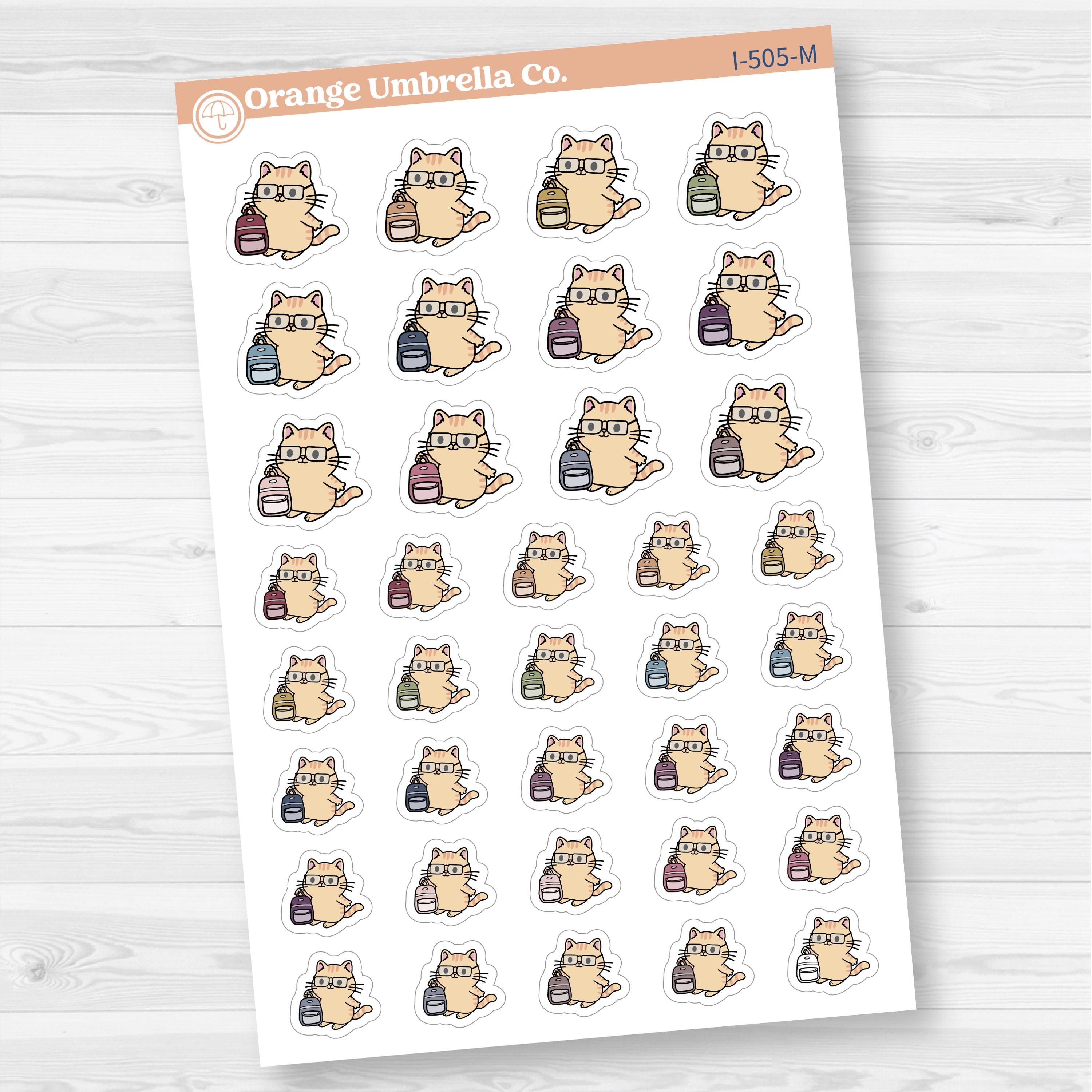 Spazz Cat Character School Icons Planner Stickers | I-505