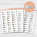 Doodle Holidays | Icon & Script Planner Stickers January-June | F17 | E-316