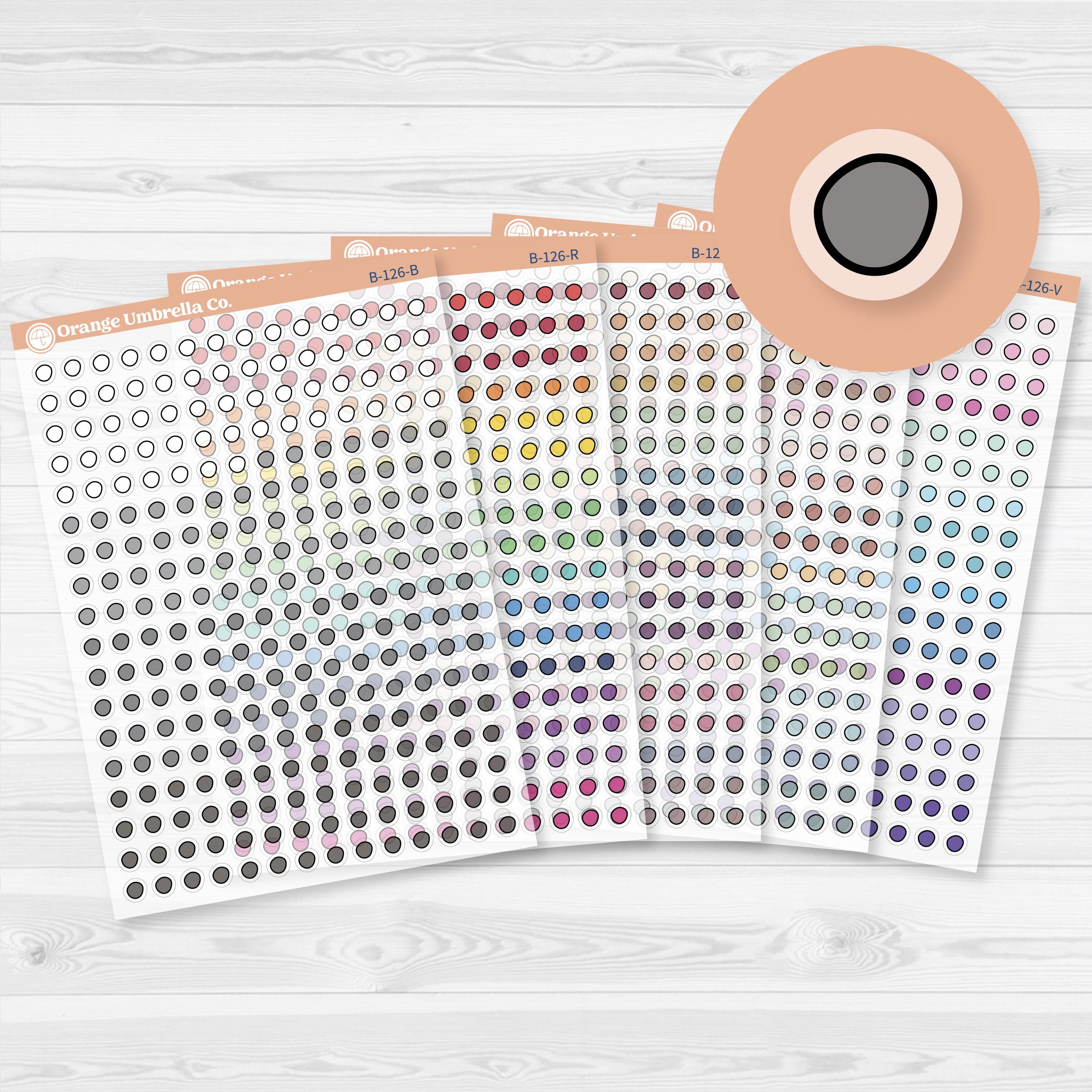 Wonky Checkbox Circles from Journaling Kits Planner Sticker | Clear Matte | B-126-CM