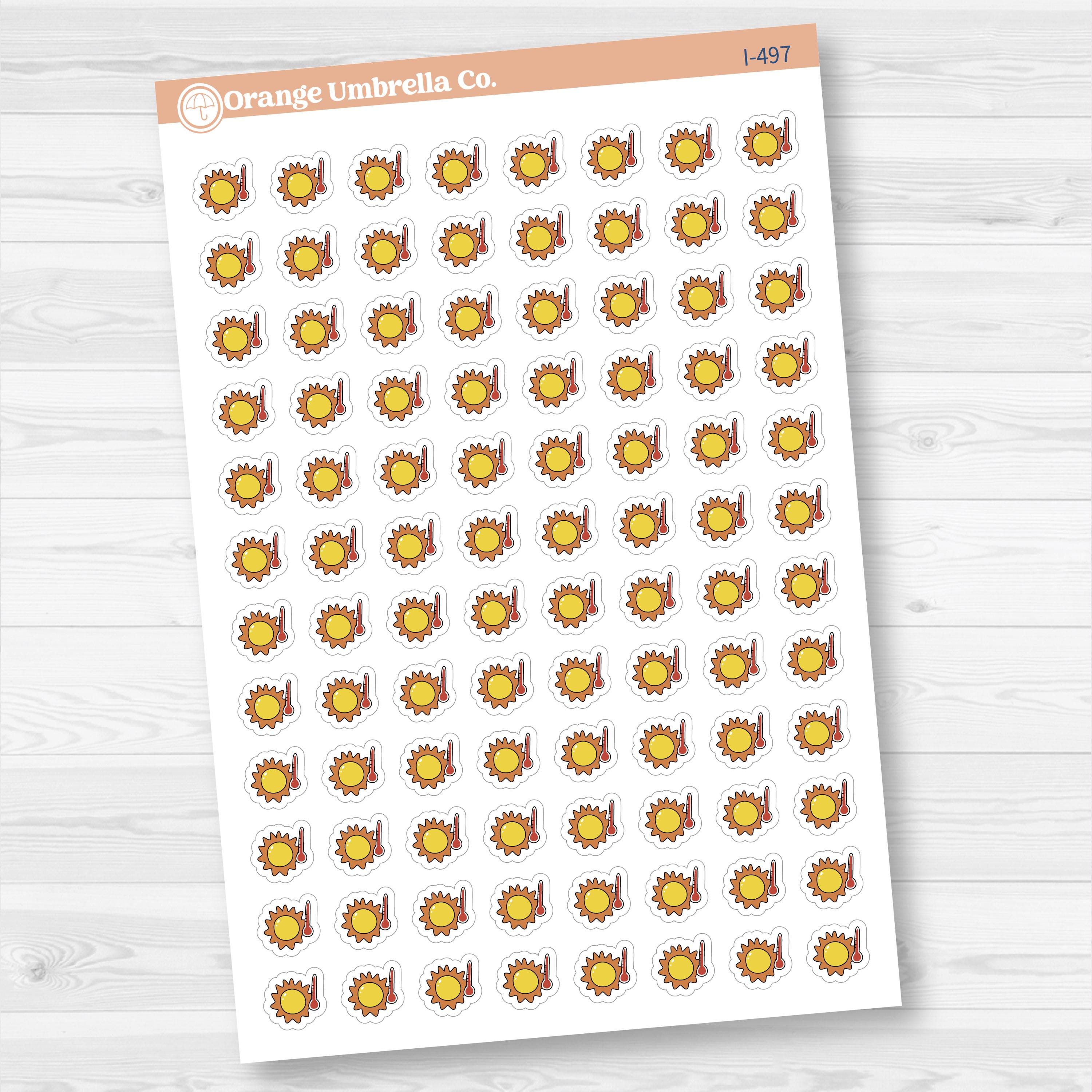 Hand Doodled Weather Icons Planner Stickers | I-495-504