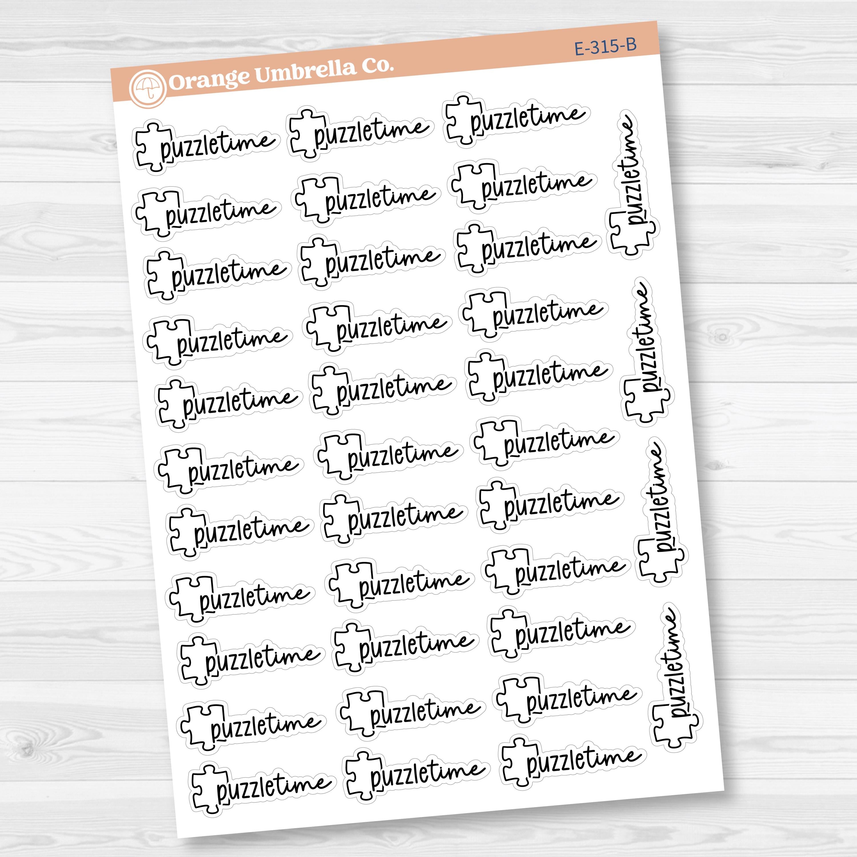 Puzzle Time Script Planner Stickers | F-17| E-315