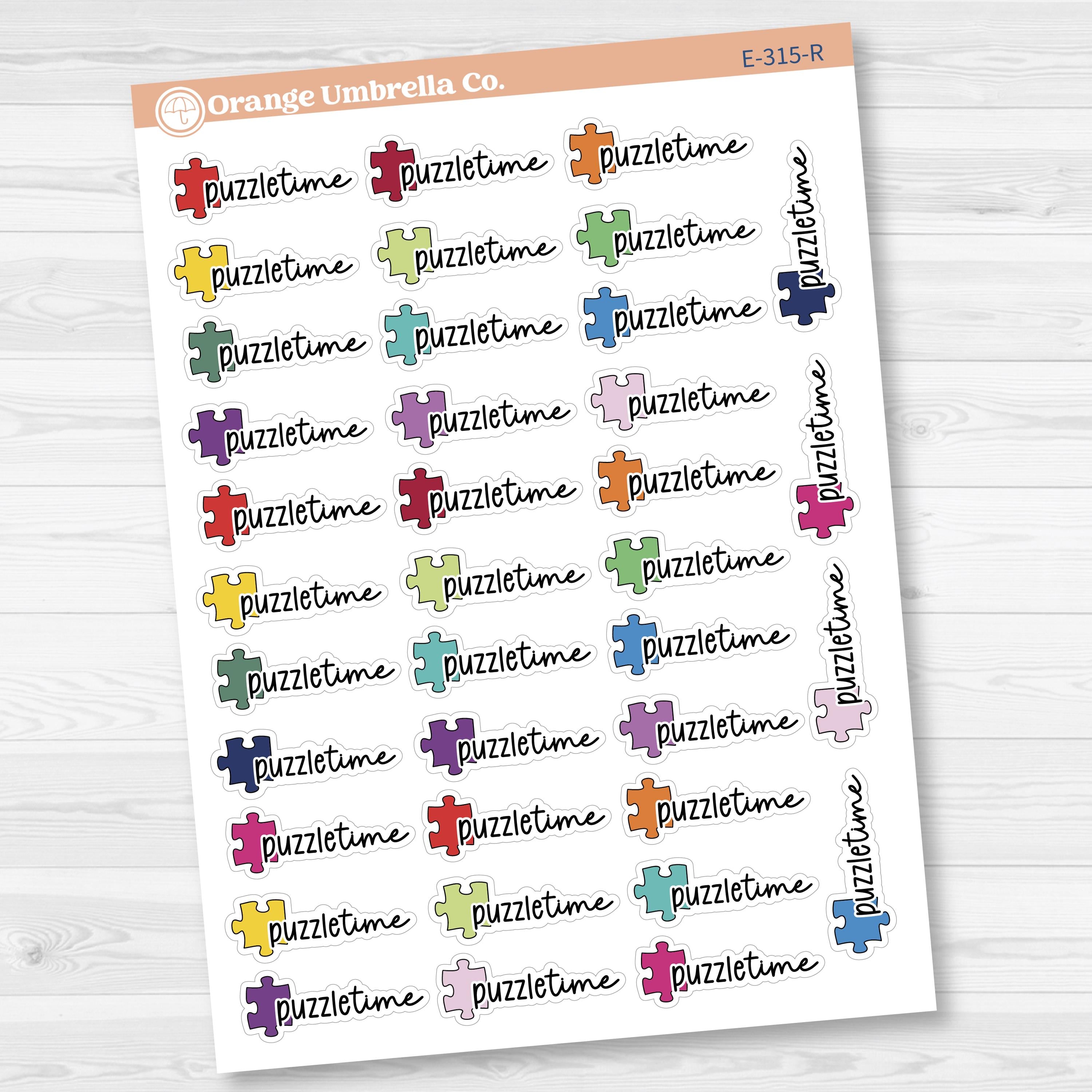 Puzzle Time Script Planner Stickers | F-17| E-315