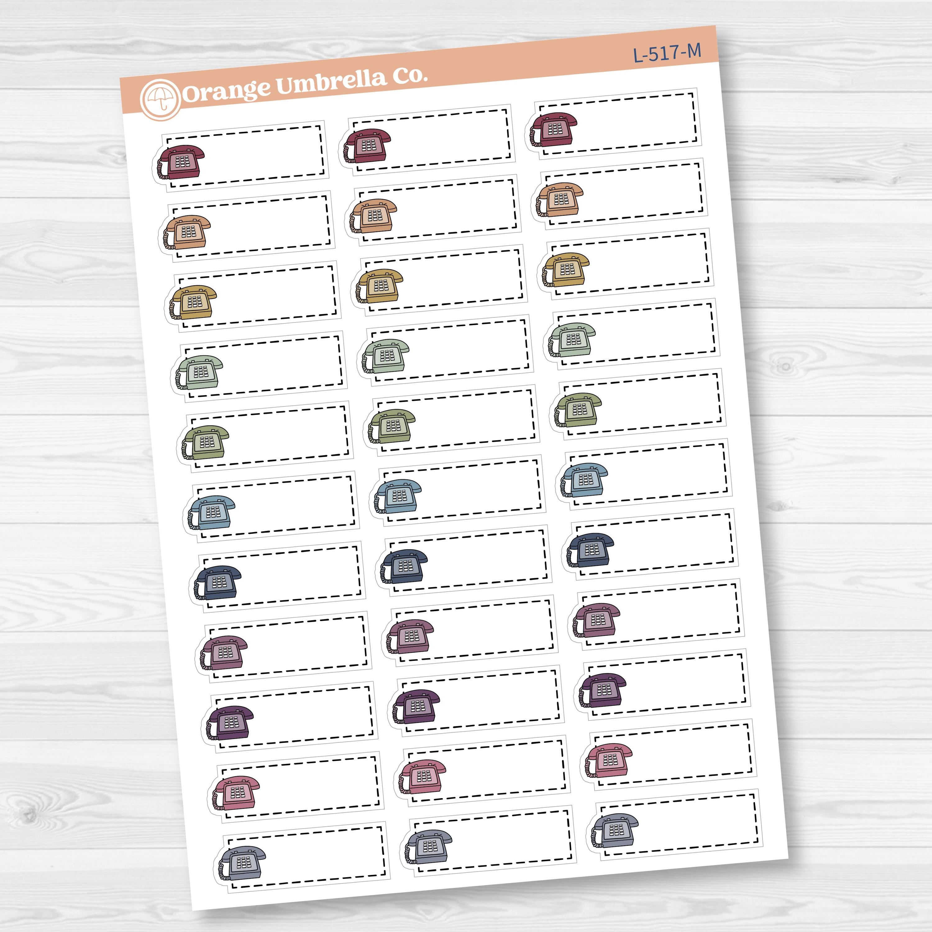 Phone/To Call Stitched Labels Planner Stickers | L-517