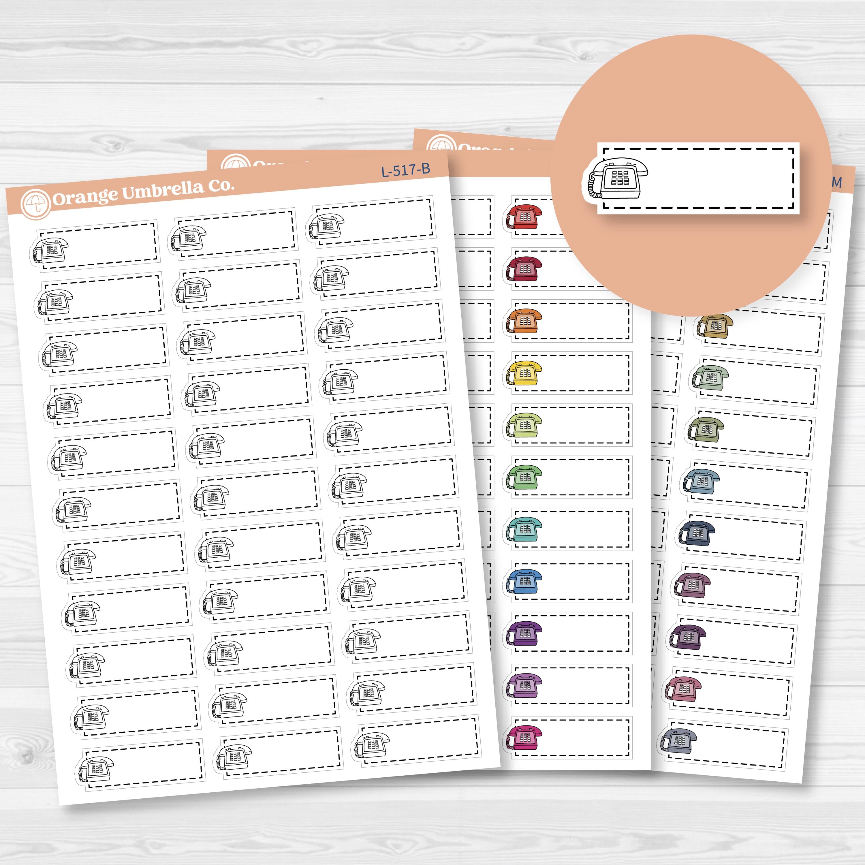 Phone/To Call Stitched Labels Planner Stickers | L-517
