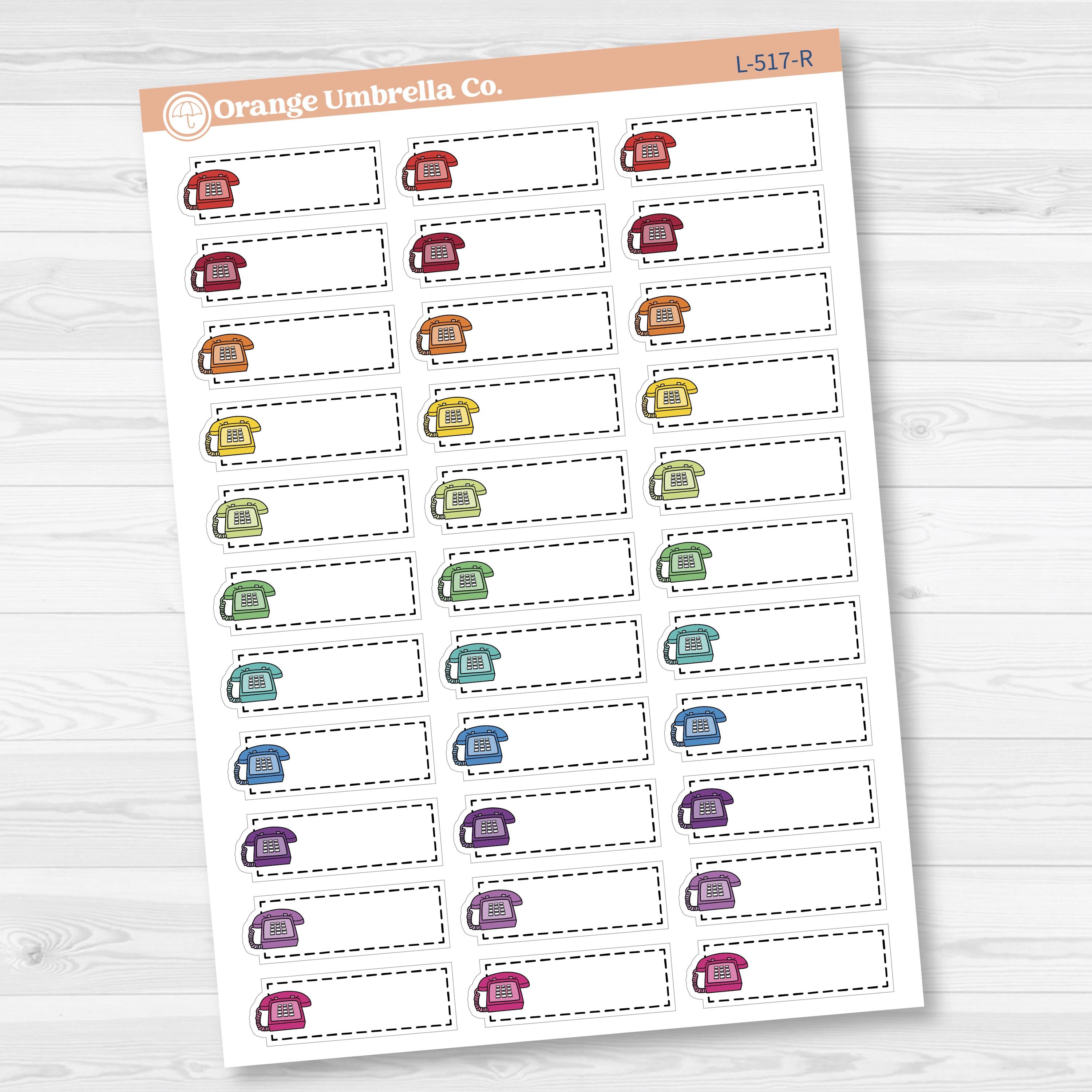 Phone/To Call Stitched Labels Planner Stickers | L-517
