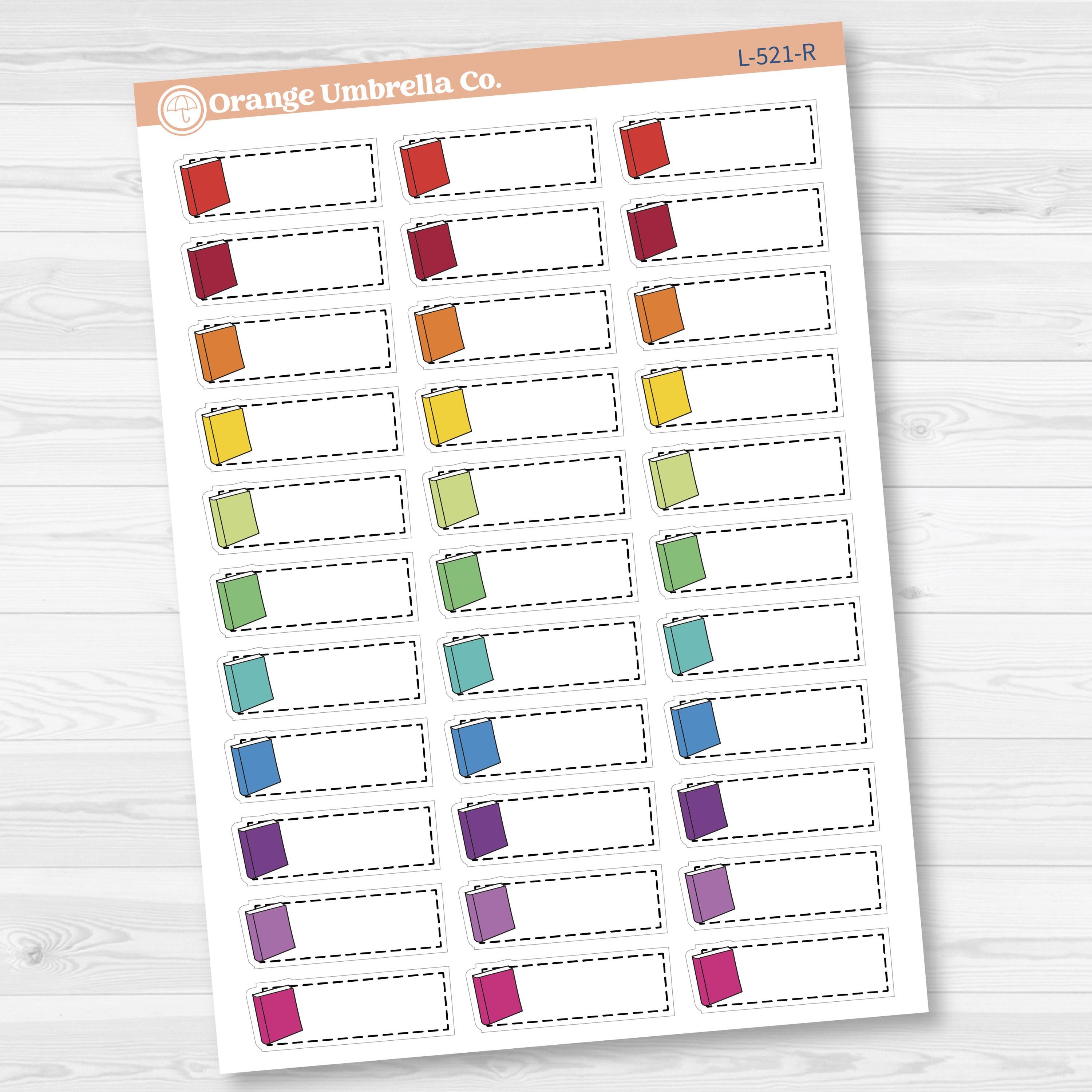Reading Book Stitched Labels Planner Stickers | L-521