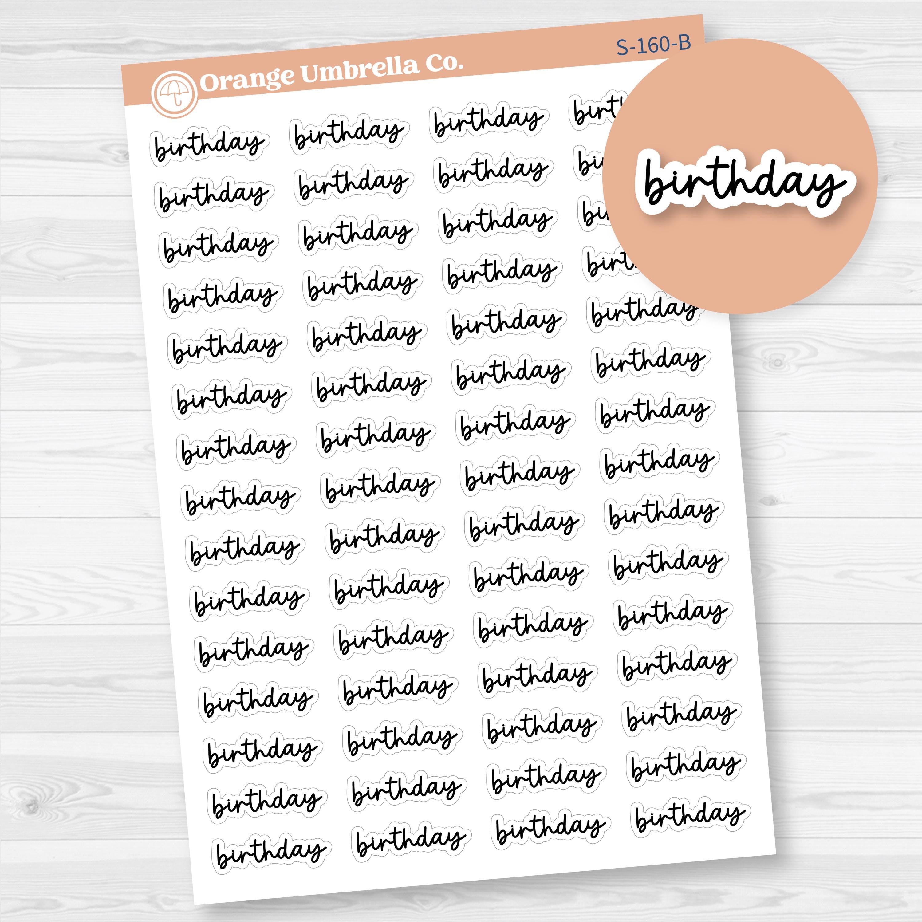 Birthday Planner Stickers | F17 | S-160-B