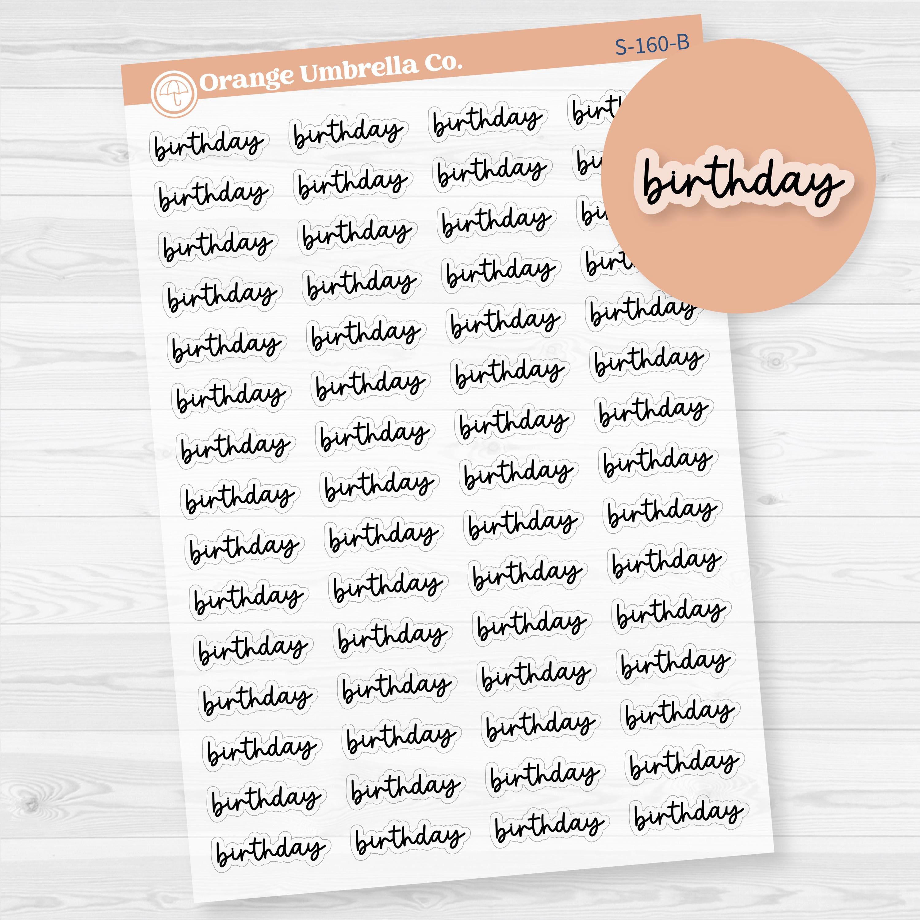 Birthday Planner Stickers | F17 | Clear Matte | S-160-BCM