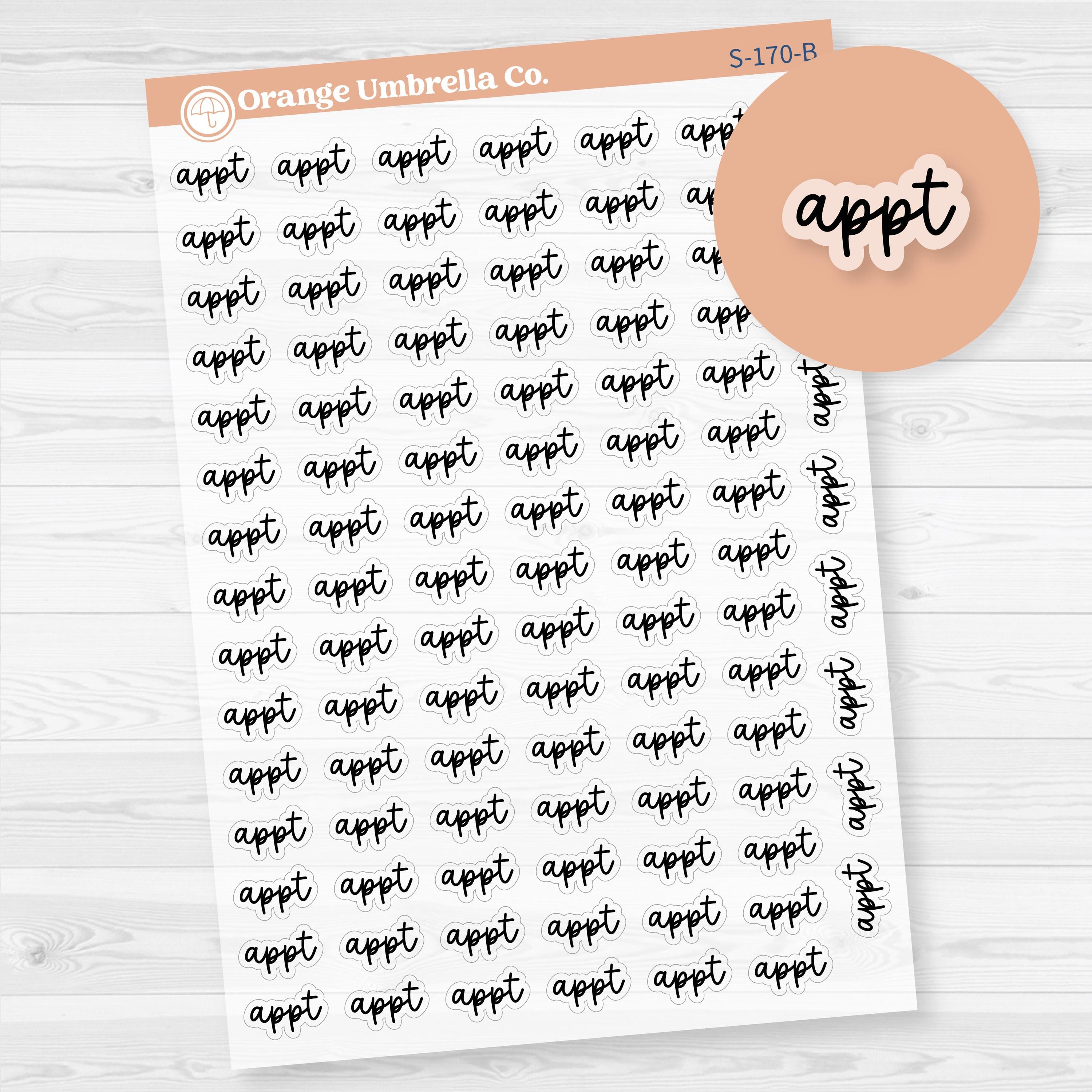 Appt Planner Stickers | F17 | Clear Matte | S-170-BCM