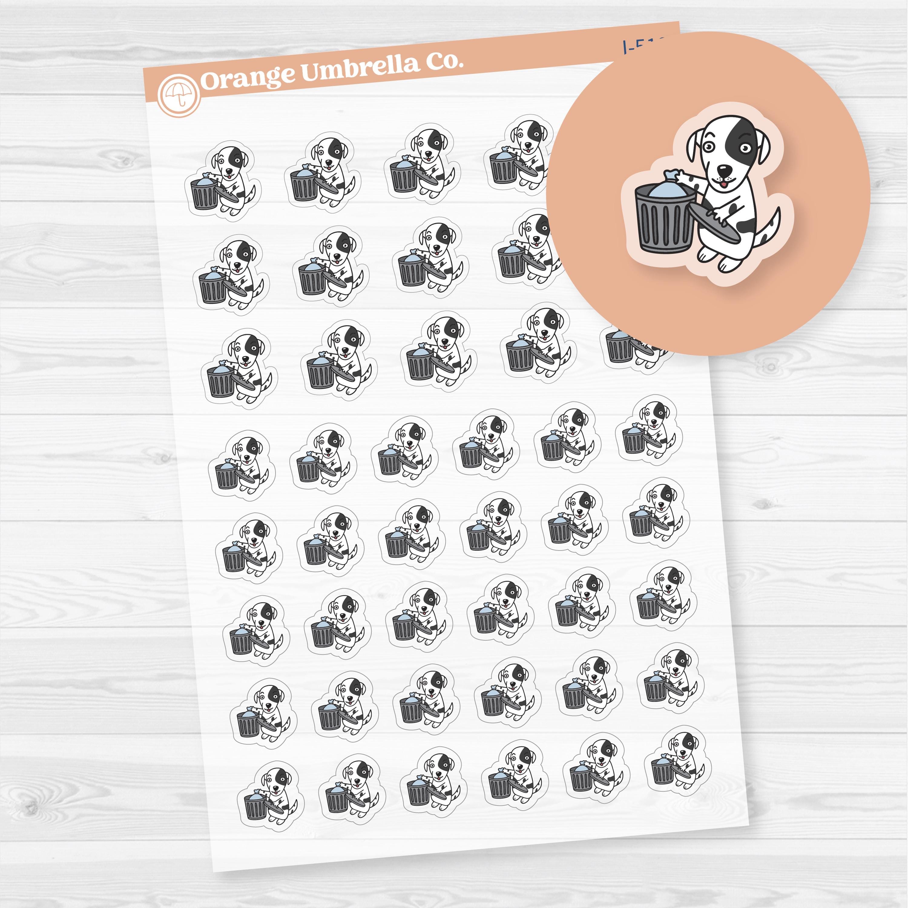 Stella Take Out Trash Chore Icons Planner Stickers | Clear Matte | I-518-BCM