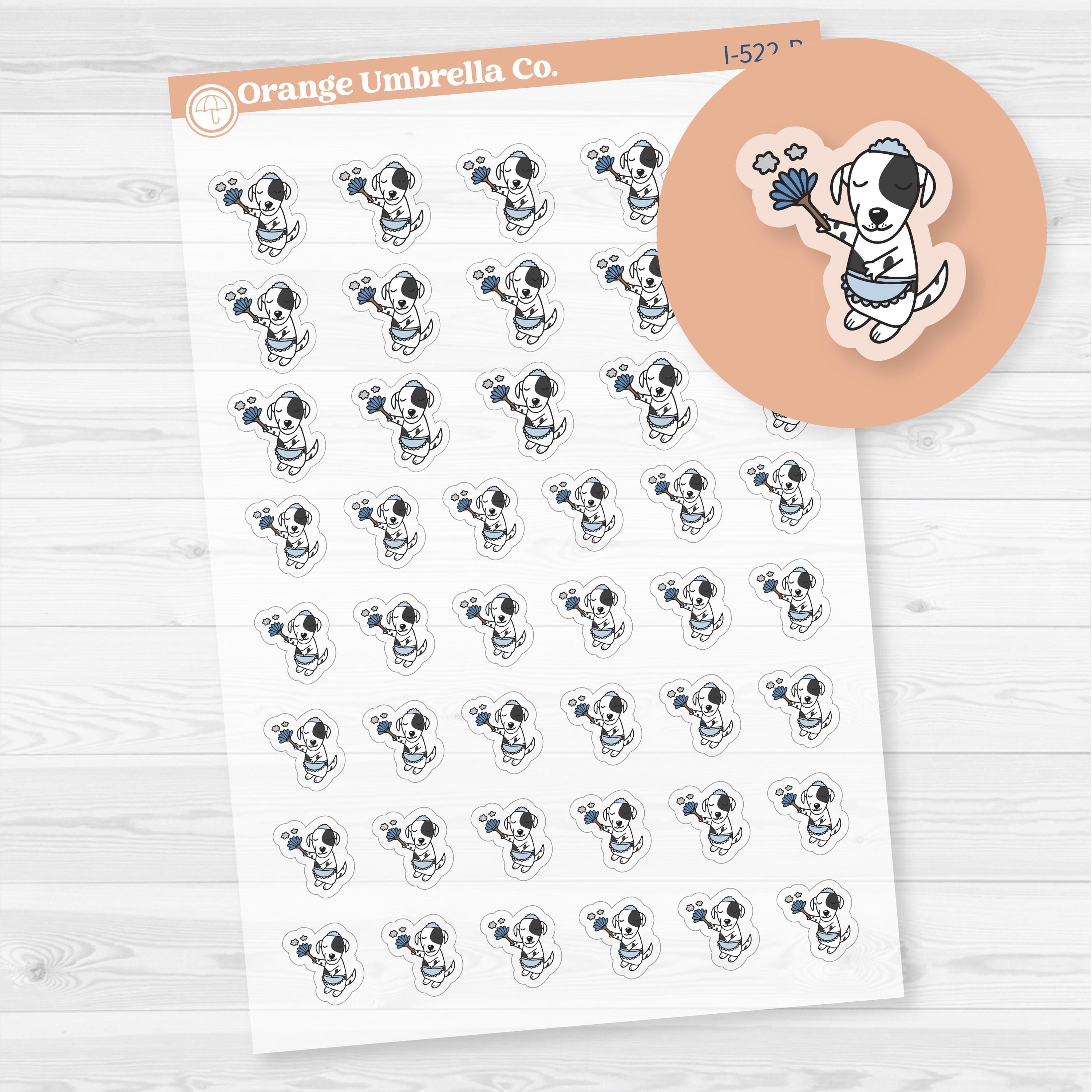 Stella Dusting Chore Icons Planner Stickers | Clear Matte | I-522-CM
