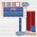 Floral Memorial Day Kit | 7x9 Erin Condren Life Planner Monthly & Dashboard Planner Kit Stickers | Brave | KIT-382-W