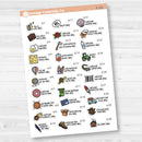 June Wacky Holidays Mini Script Planner Stickers | F17 | E-331