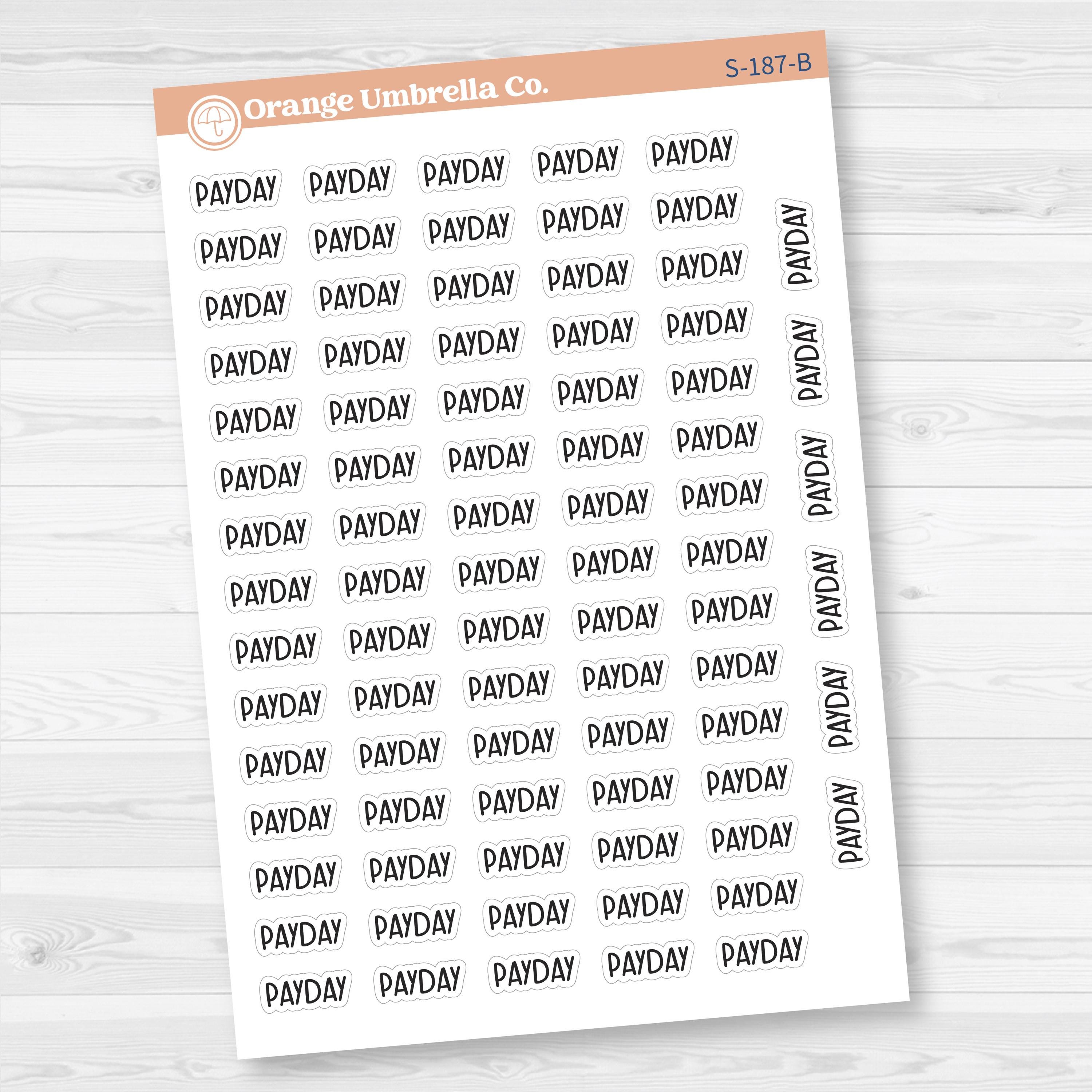 Payday Script Planner Stickers | F8 | S-187