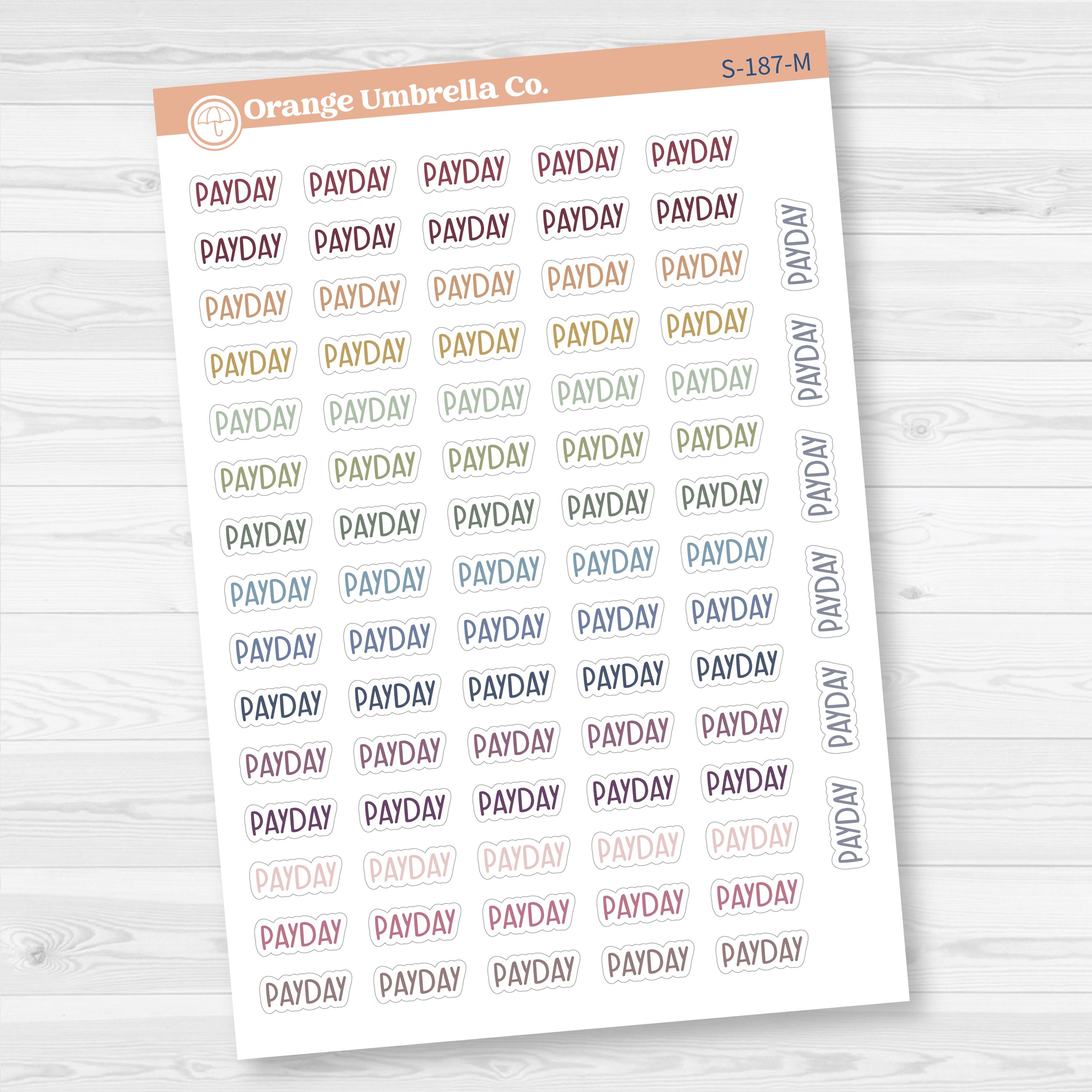 Payday Script Planner Stickers | F8 | S-187