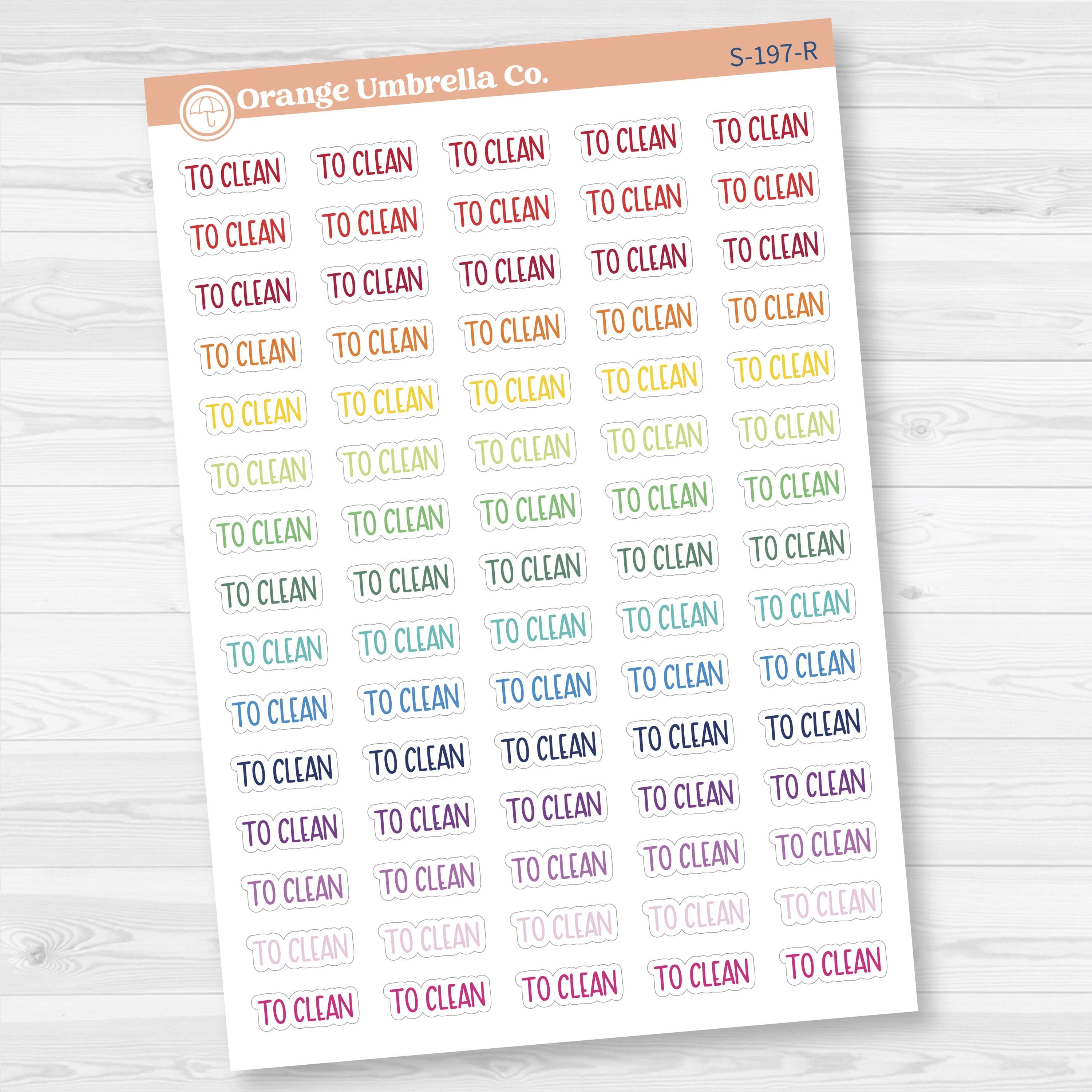 To Clean Planner Stickers | F8 | S-197