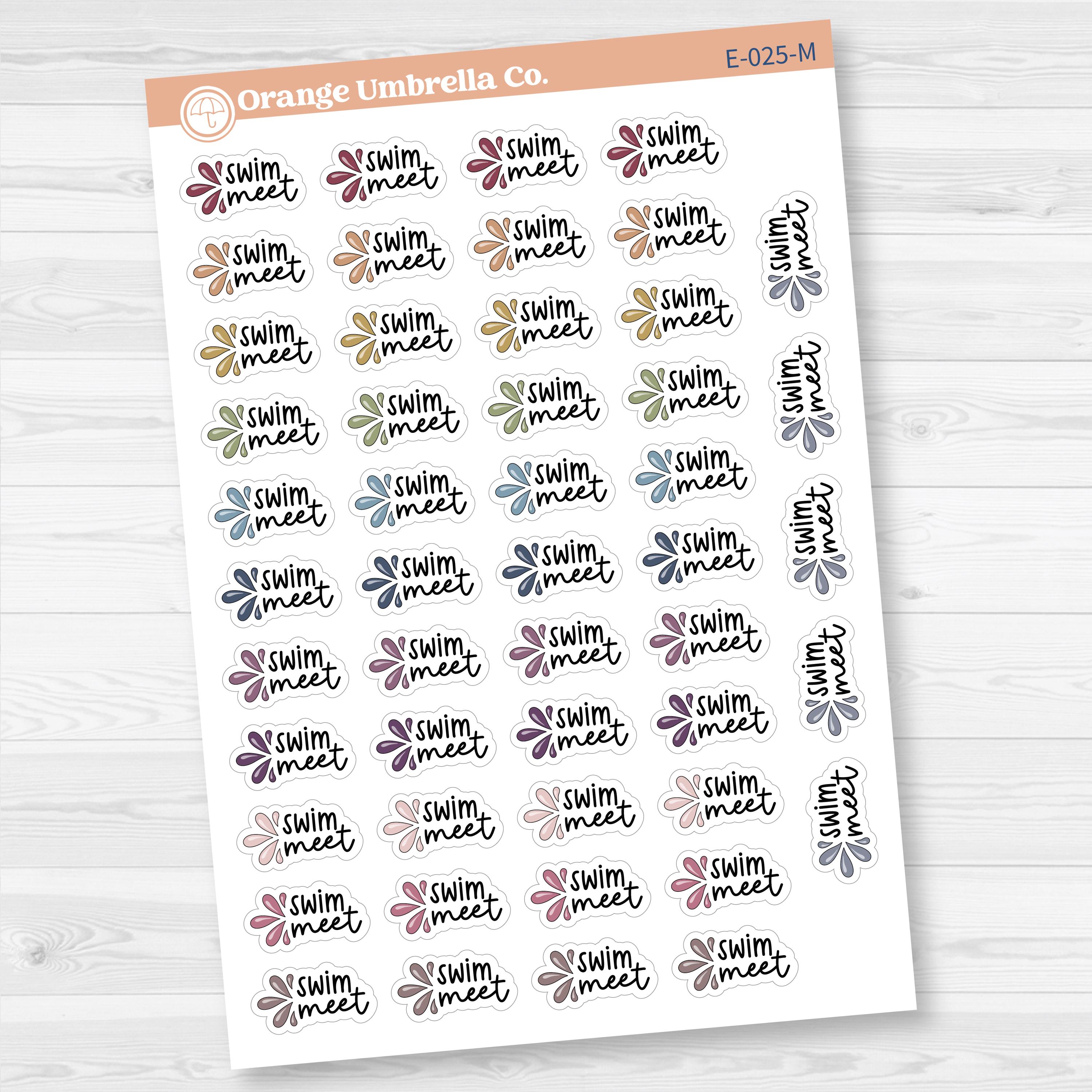 Swim Meet Icon Script Planner Stickers | F17 | E-025
