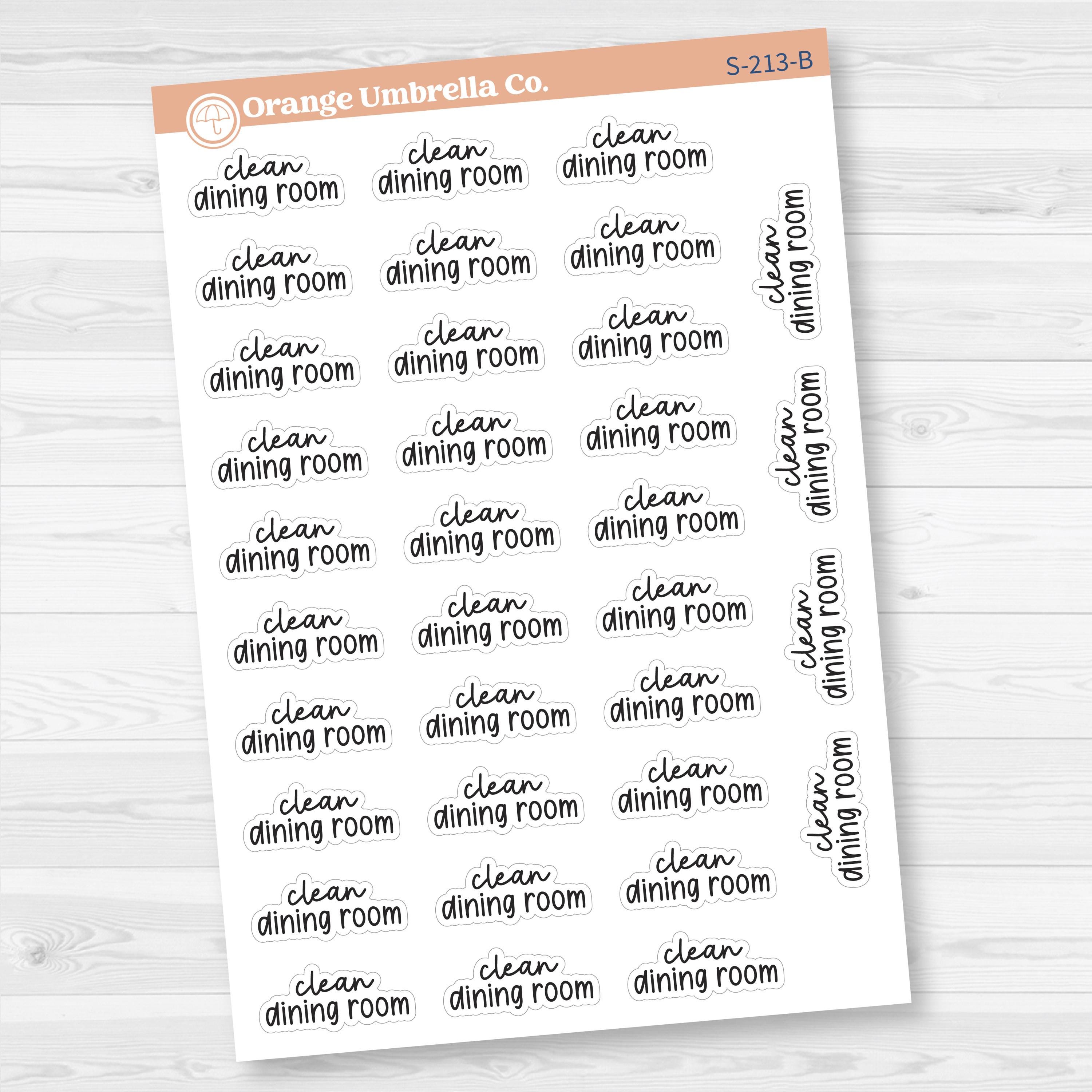 Clean Dining Room Script Planner Stickers | F17 | S-213