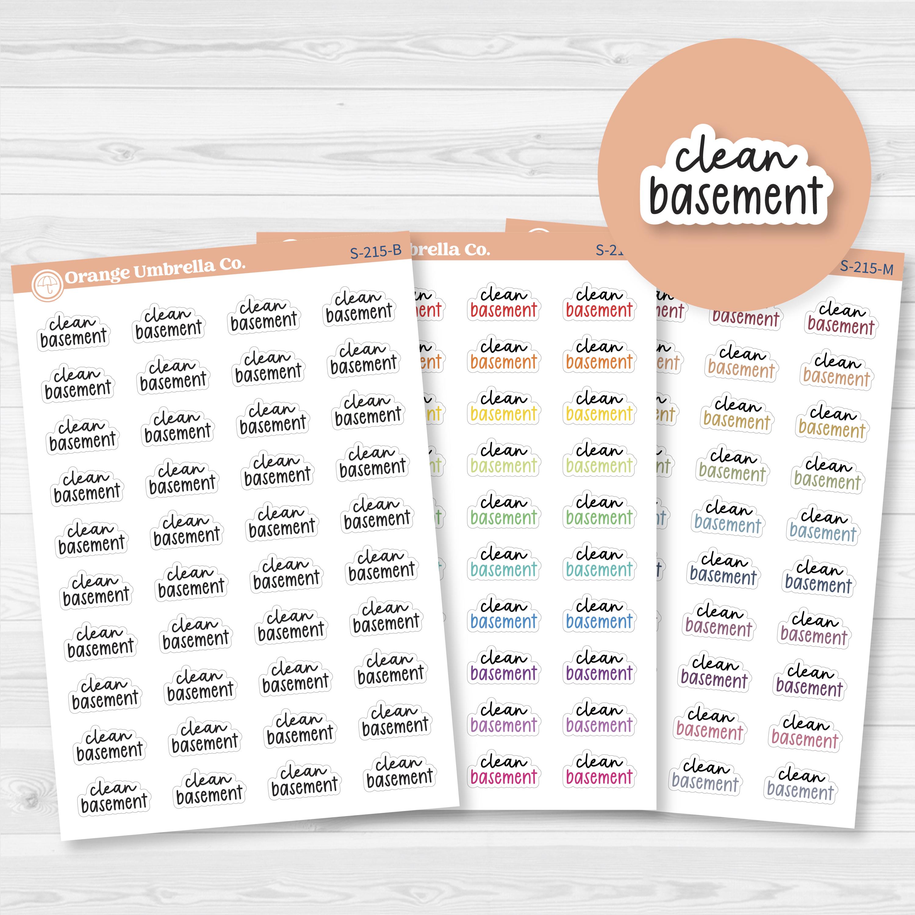 Clean Basement Script Planner Stickers | F17 | S-215