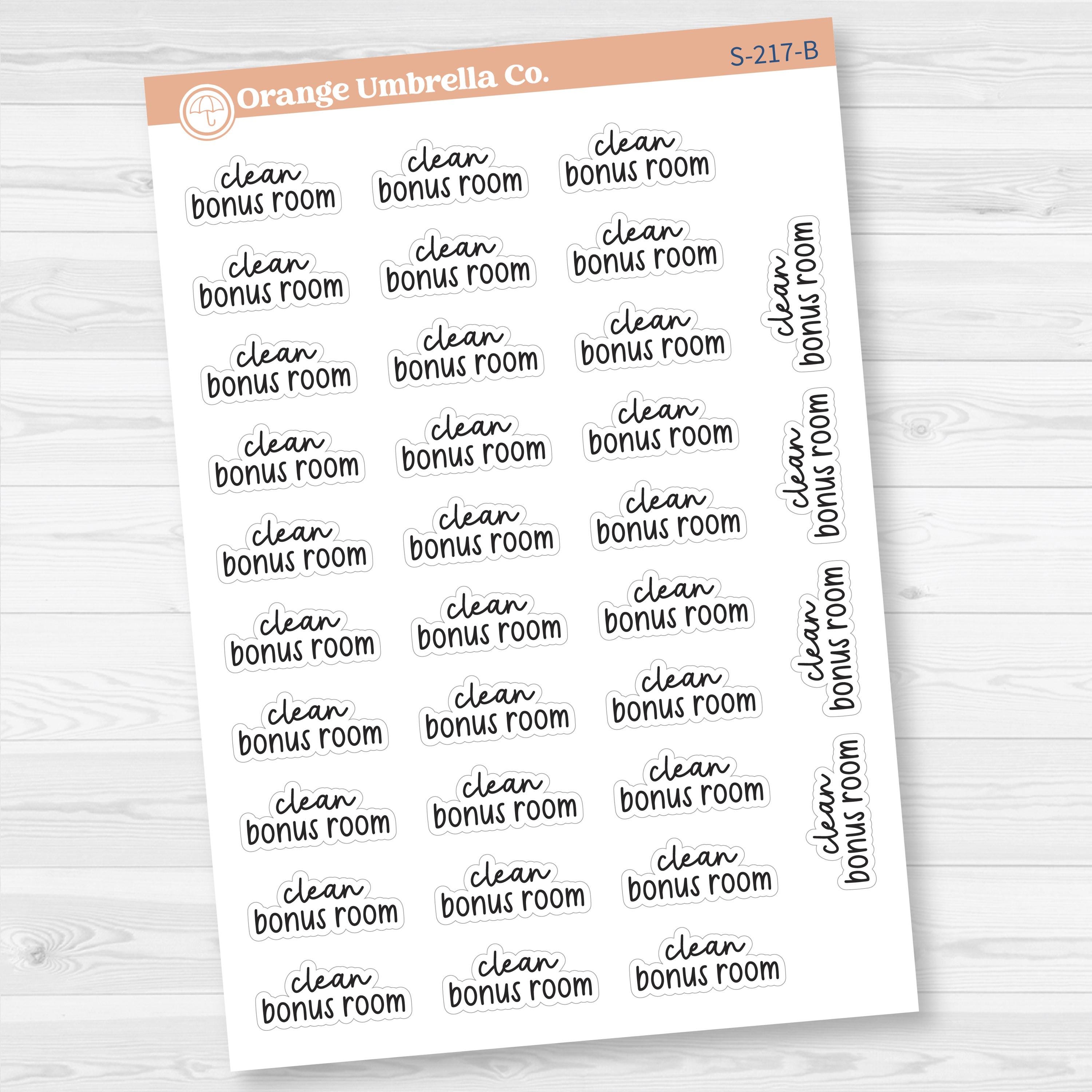Clean Bonus Room Script Planner Stickers | F17 | S-217