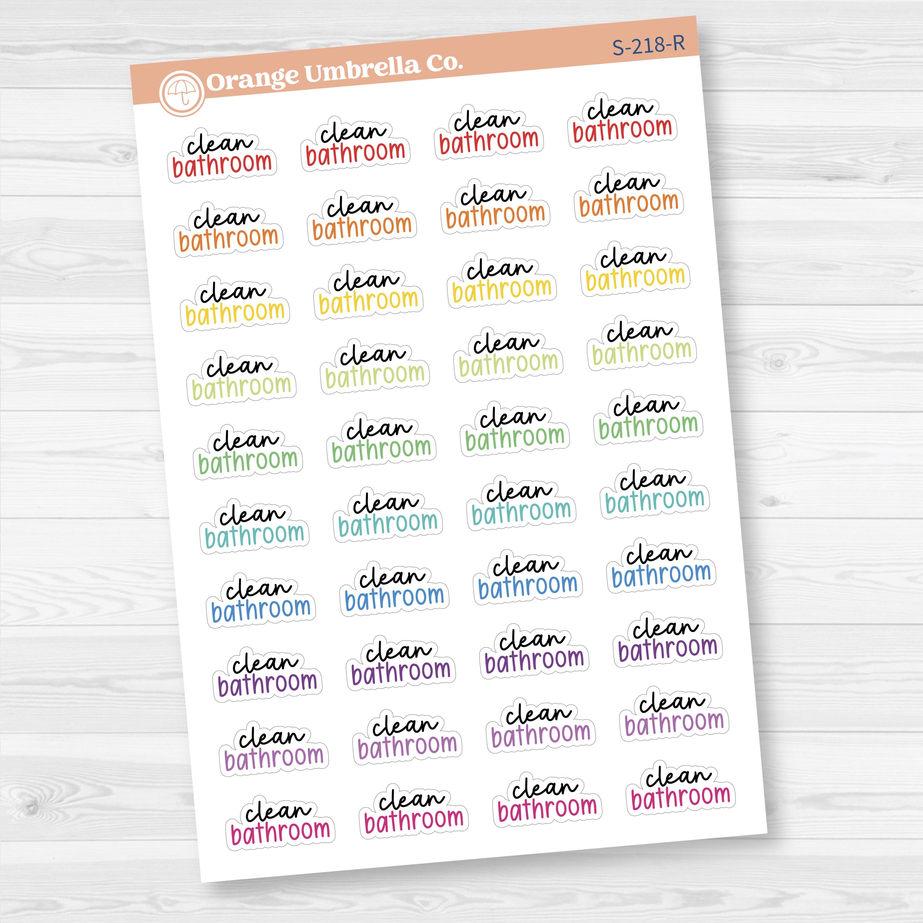 Clean Bathroom Script Planner Stickers | F17 | S-218