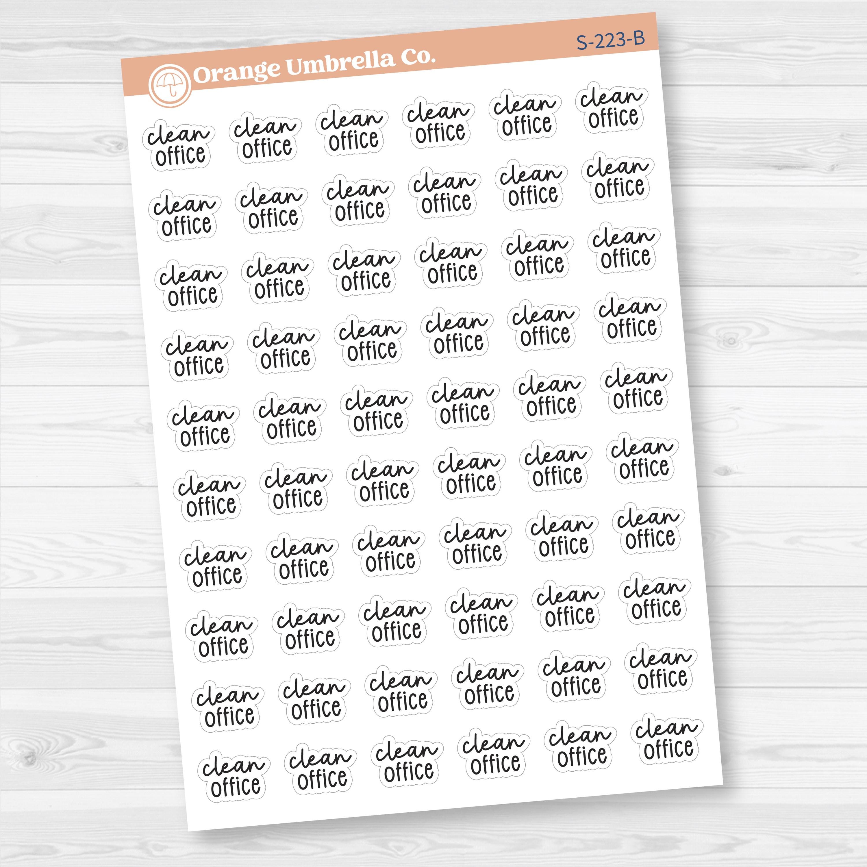 Clean Office Script Planner Stickers | F17 | S-223