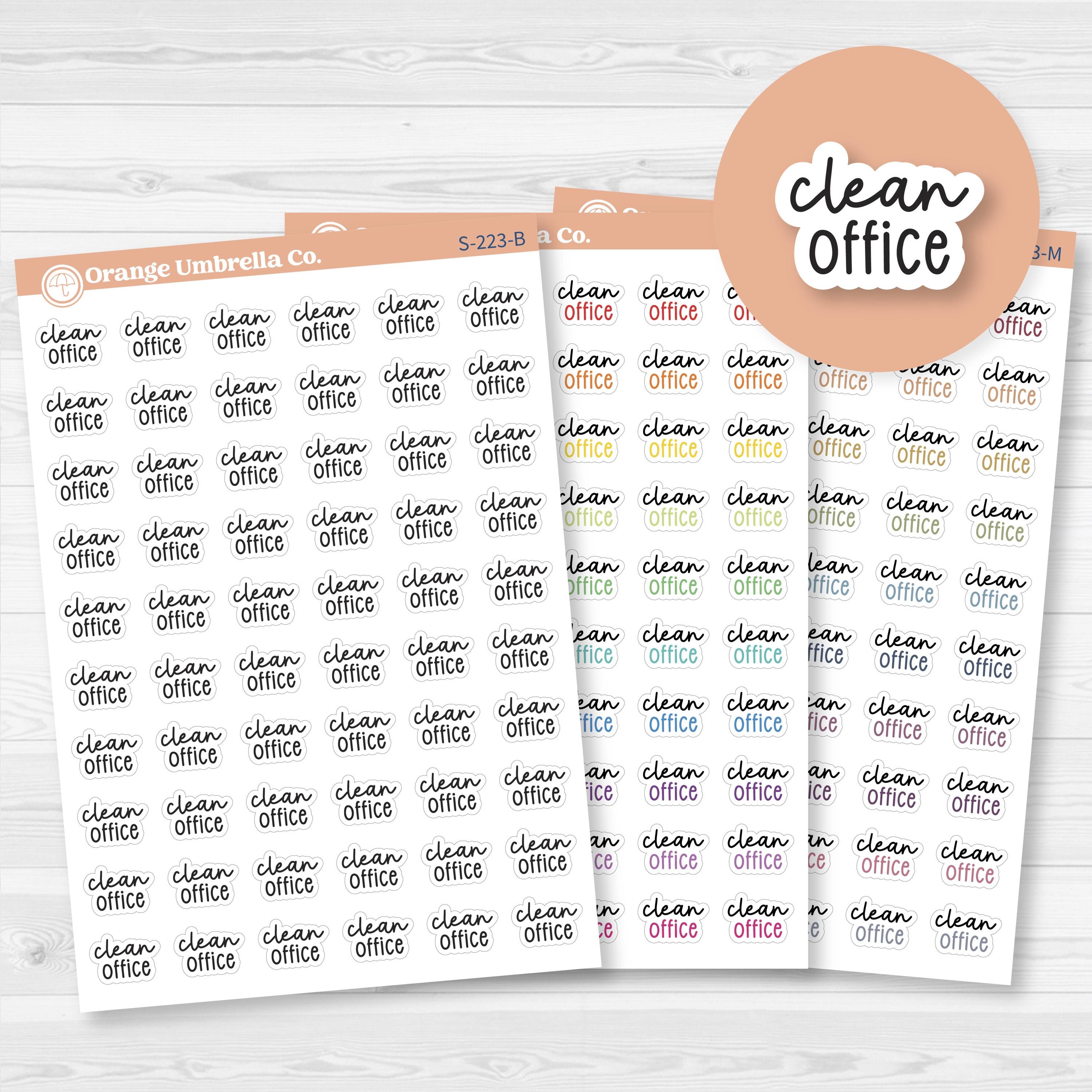 Clean Office Script Planner Stickers | F17 | S-223