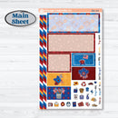 Floral Memorial Day Kit | Plum Vertical Priorities 7x9 Planner Kit Stickers | Brave | KIT-382-J